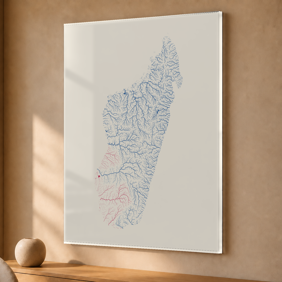 Beautiful Rivers — Madagáscar — Risografia, Acrílico · 30 × 40 cm, Sem margem