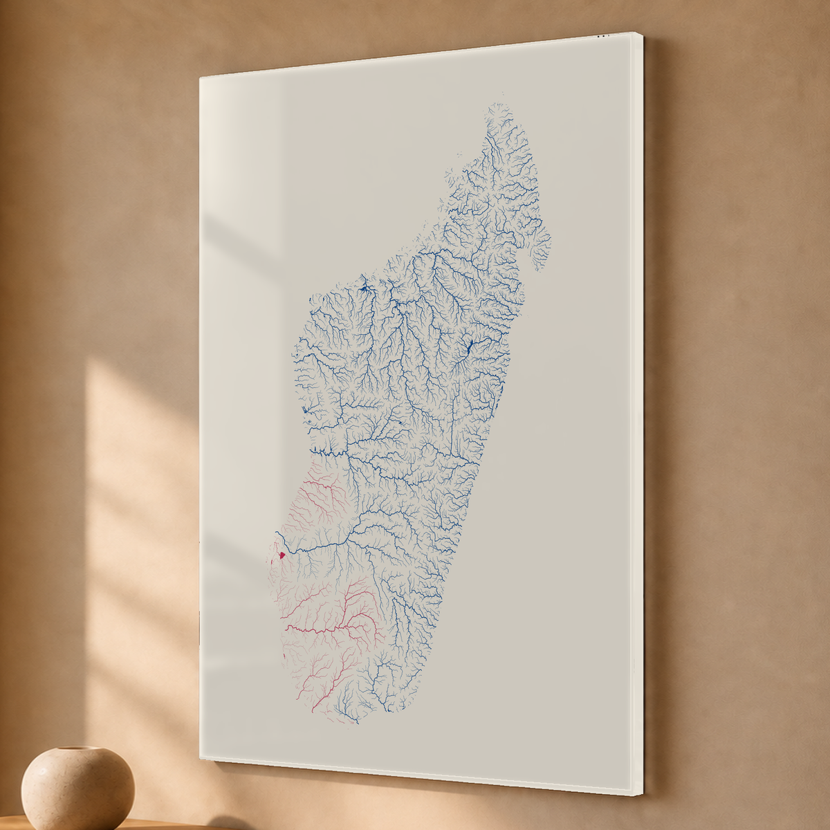 Beautiful Rivers — Madagáscar — Risografia, Acrílico · 40 × 60 cm, Sem margem