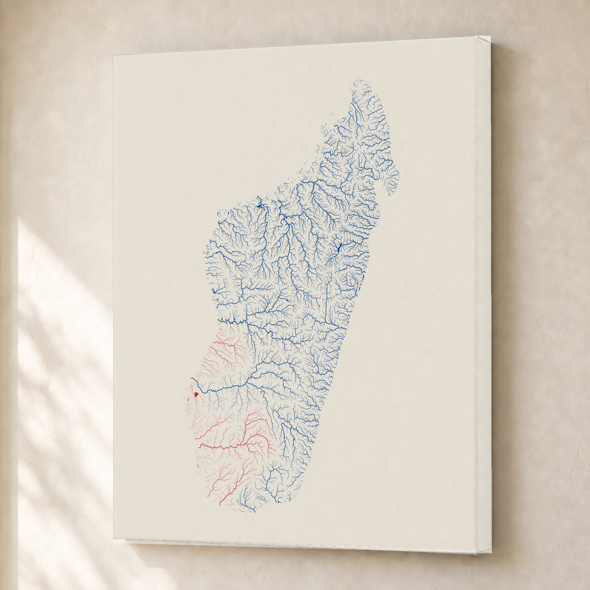 Beautiful Rivers — Madagáscar — Risografia, Canvas · 30 × 40 cm, Sem margem