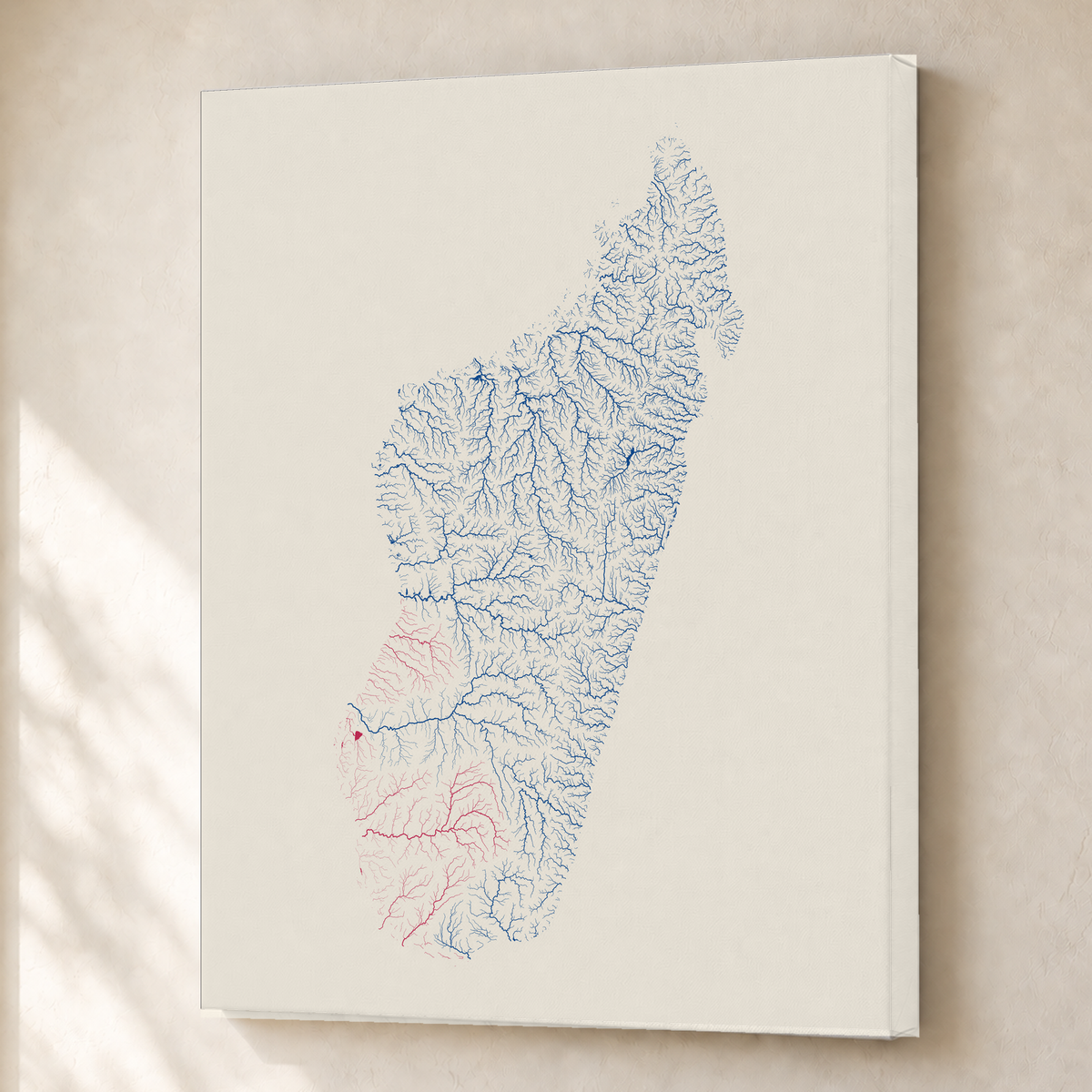 Beautiful Rivers — Madagáscar — Risografia, Canvas · 45 × 60 cm, Sem margem