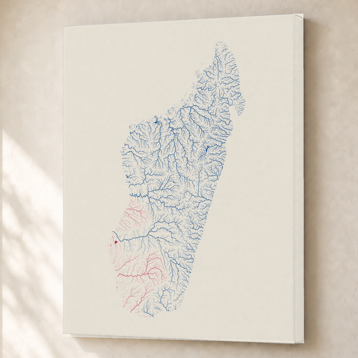 Beautiful Rivers — Madagáscar — Risografia, Canvas · 60 × 80 cm, Sem margem