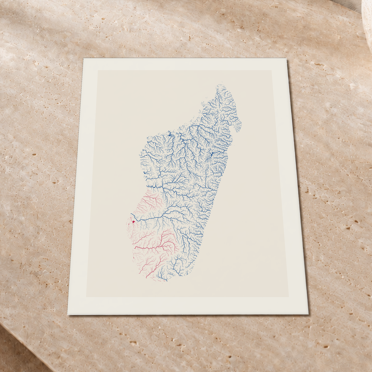 Beautiful Rivers — Madagáscar — Risografia, Impressão fine art · 30 × 40 cm, Margem branca