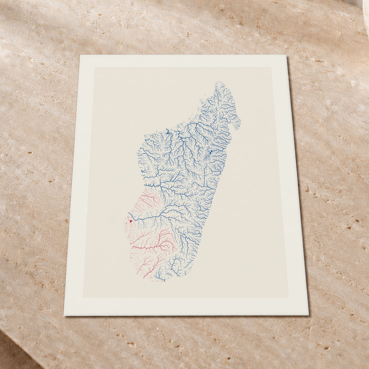 Beautiful Rivers — Madagáscar — Risografia, Impressão fine art · 45 × 60 cm, Margem branca