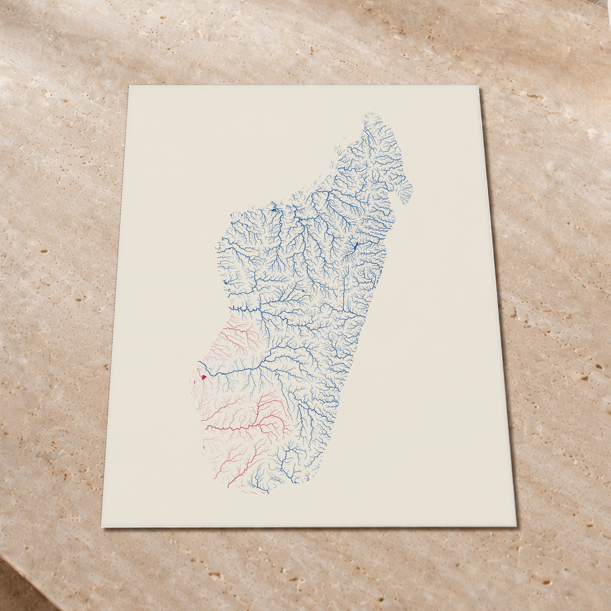 Beautiful Rivers — Madagáscar — Risografia, Impressão fine art · 60 × 80 cm, Sem margem