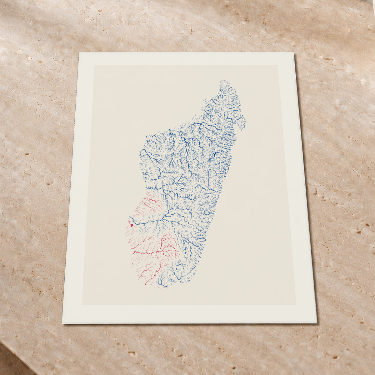 Beautiful Rivers — Madagáscar — Risografia, Impressão fine art · 60 × 80 cm, Margem branca