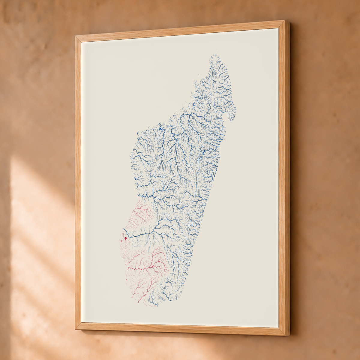 Beautiful Rivers — Madagáscar — Risografia, Fine art emoldurado · 30 × 40 cm, Natural · Sem margem