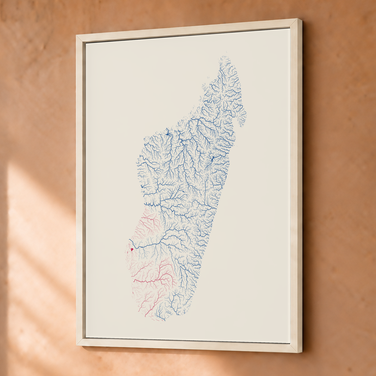Beautiful Rivers — Madagáscar — Risografia, Fine art emoldurado · 30 × 40 cm, Branco · Sem margem