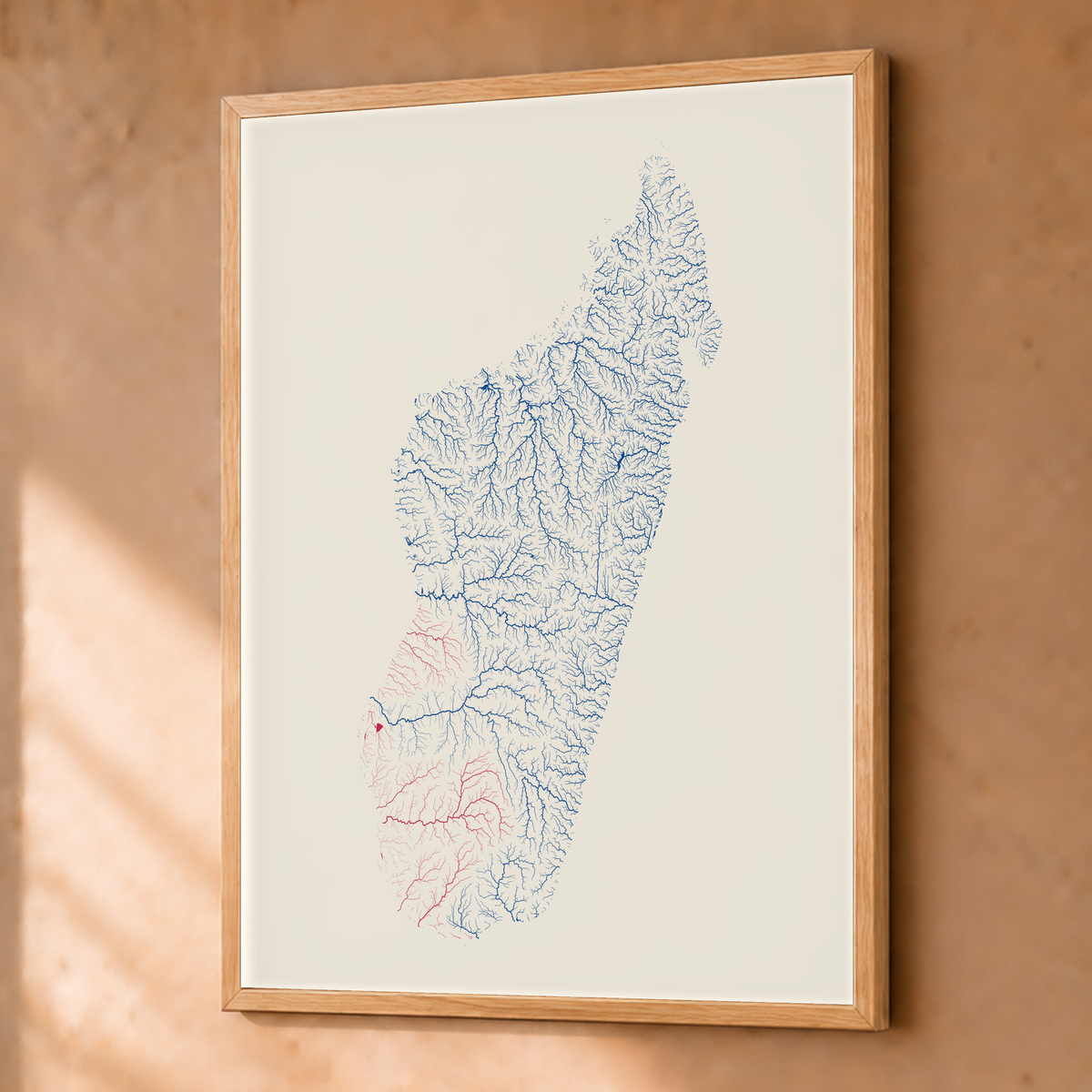 Beautiful Rivers — Madagáscar — Risografia, Fine art emoldurado · 45 × 60 cm, Natural · Sem margem
