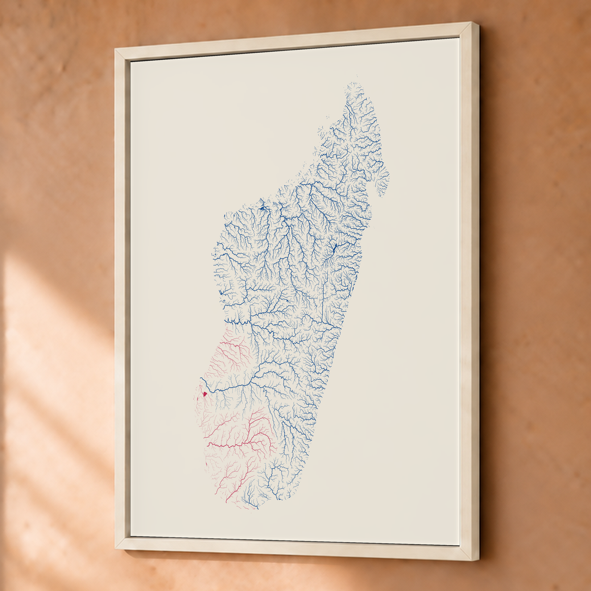 Beautiful Rivers — Madagáscar — Risografia, Fine art emoldurado · 45 × 60 cm, Branco · Sem margem