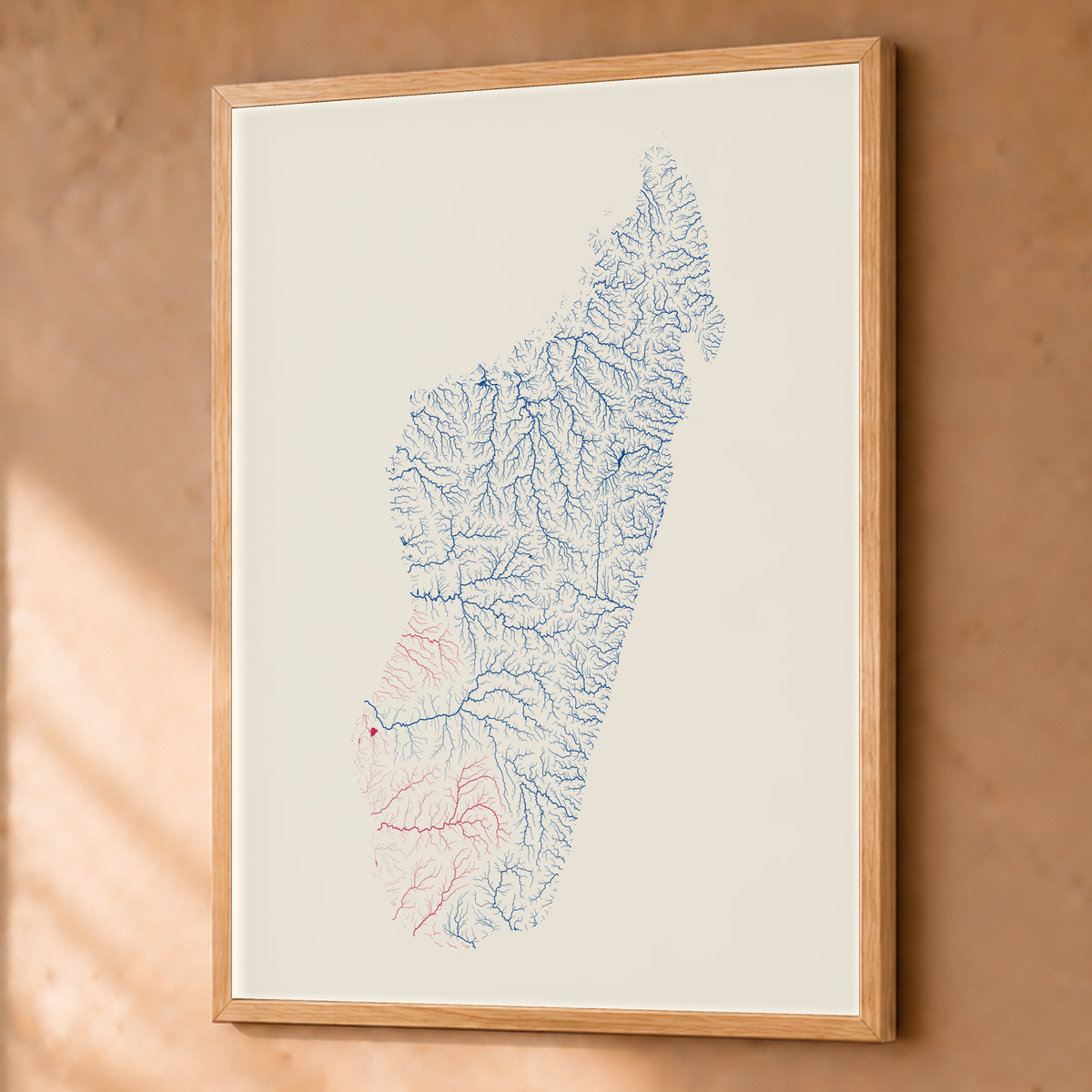 Beautiful Rivers — Madagáscar — Risografia, Fine art emoldurado · 60 × 80 cm, Natural · Sem margem