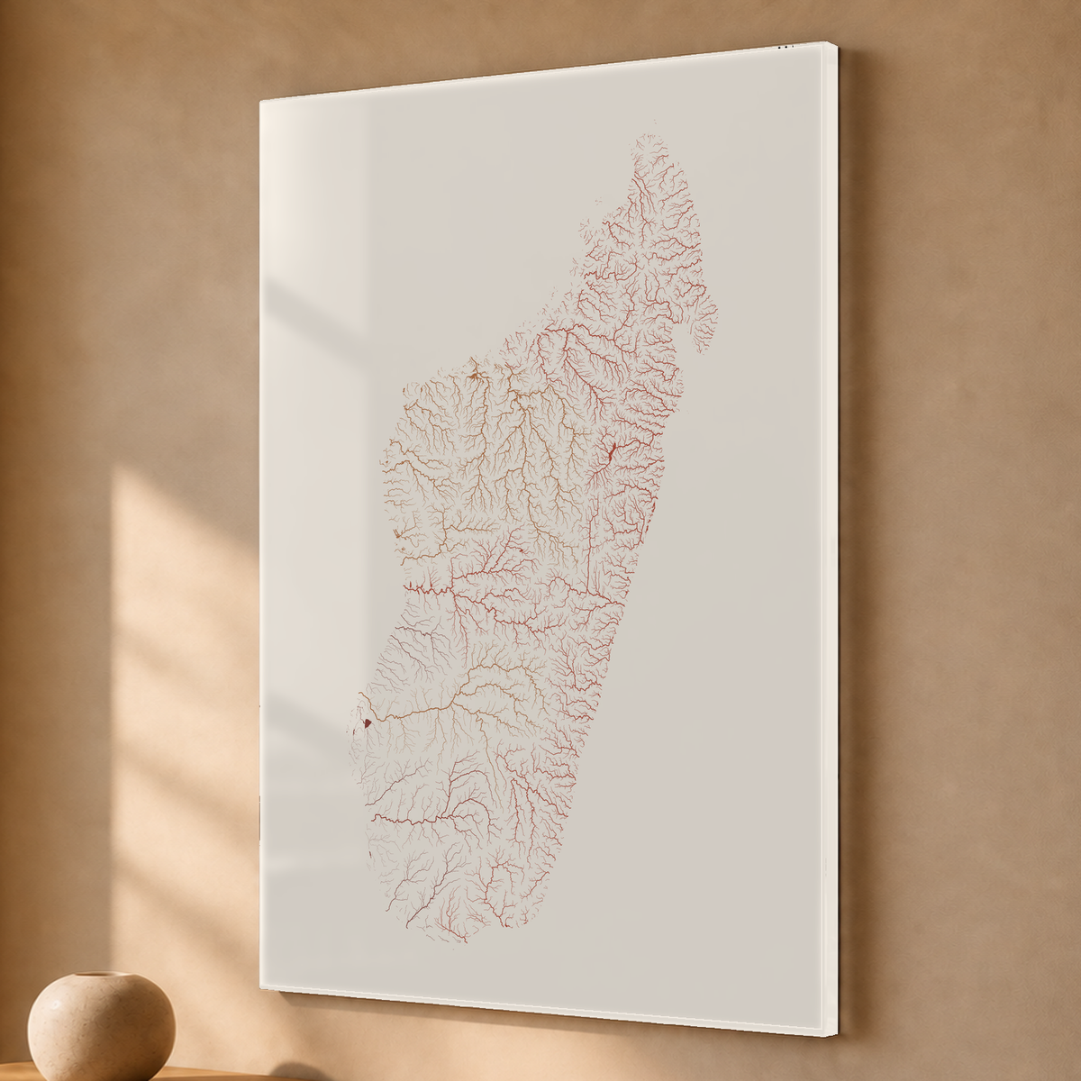 Beautiful Rivers — Madagáscar — Terracota e areia, Acrílico · 40 × 60 cm, Sem margem