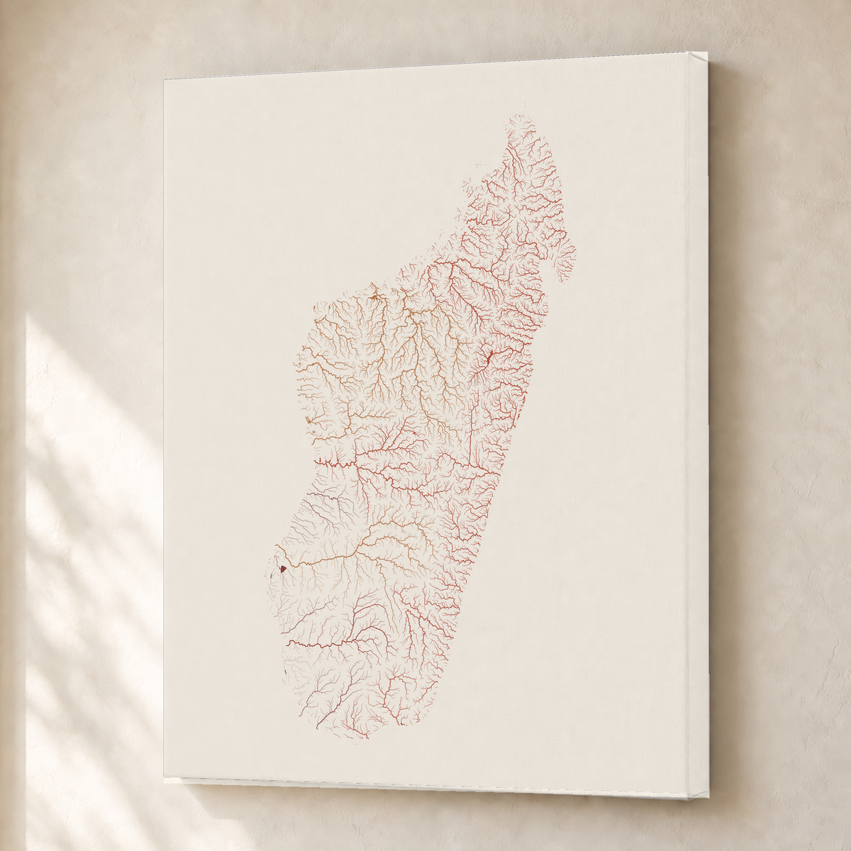 Beautiful Rivers — Madagáscar — Terracota e areia, Canvas · 30 × 40 cm, Sem margem