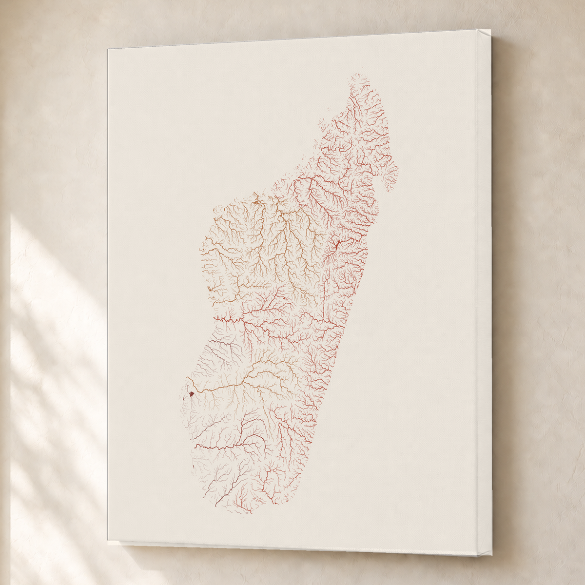 Beautiful Rivers — Madagáscar — Terracota e areia, Canvas · 45 × 60 cm, Sem margem