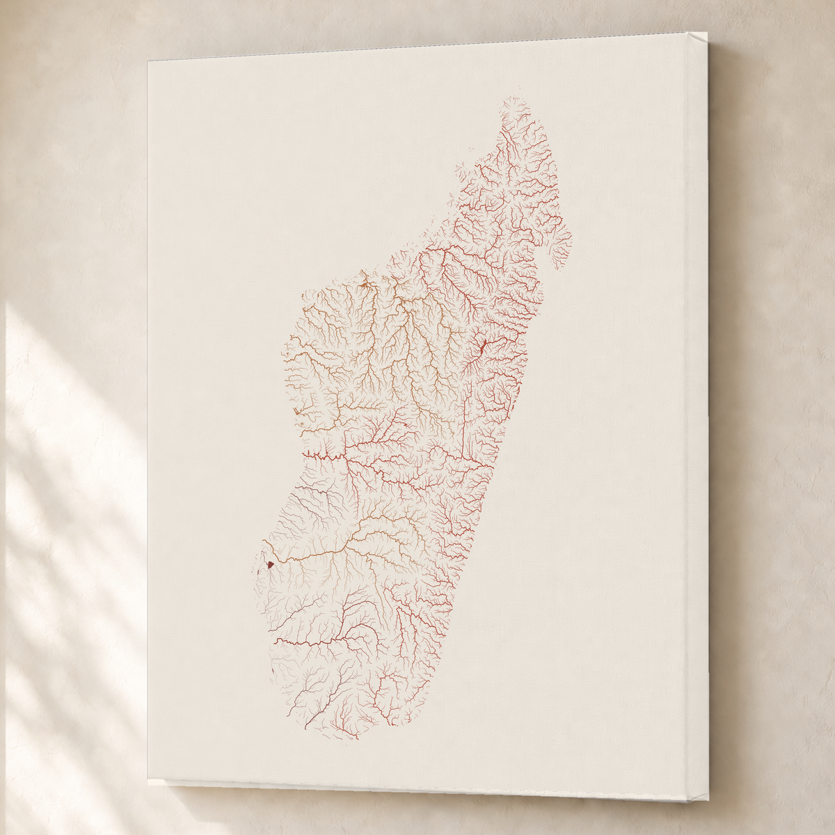 Beautiful Rivers — Madagáscar — Terracota e areia, Canvas · 60 × 80 cm, Sem margem