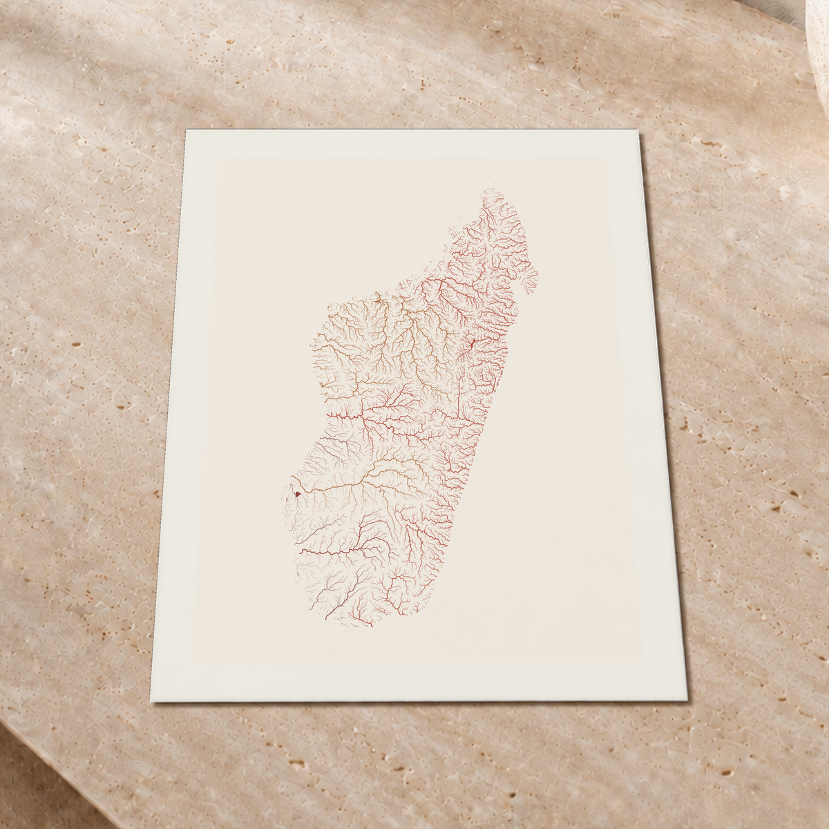 Beautiful Rivers — Madagáscar — Terracota e areia, Impressão fine art · 30 × 40 cm, Margem branca