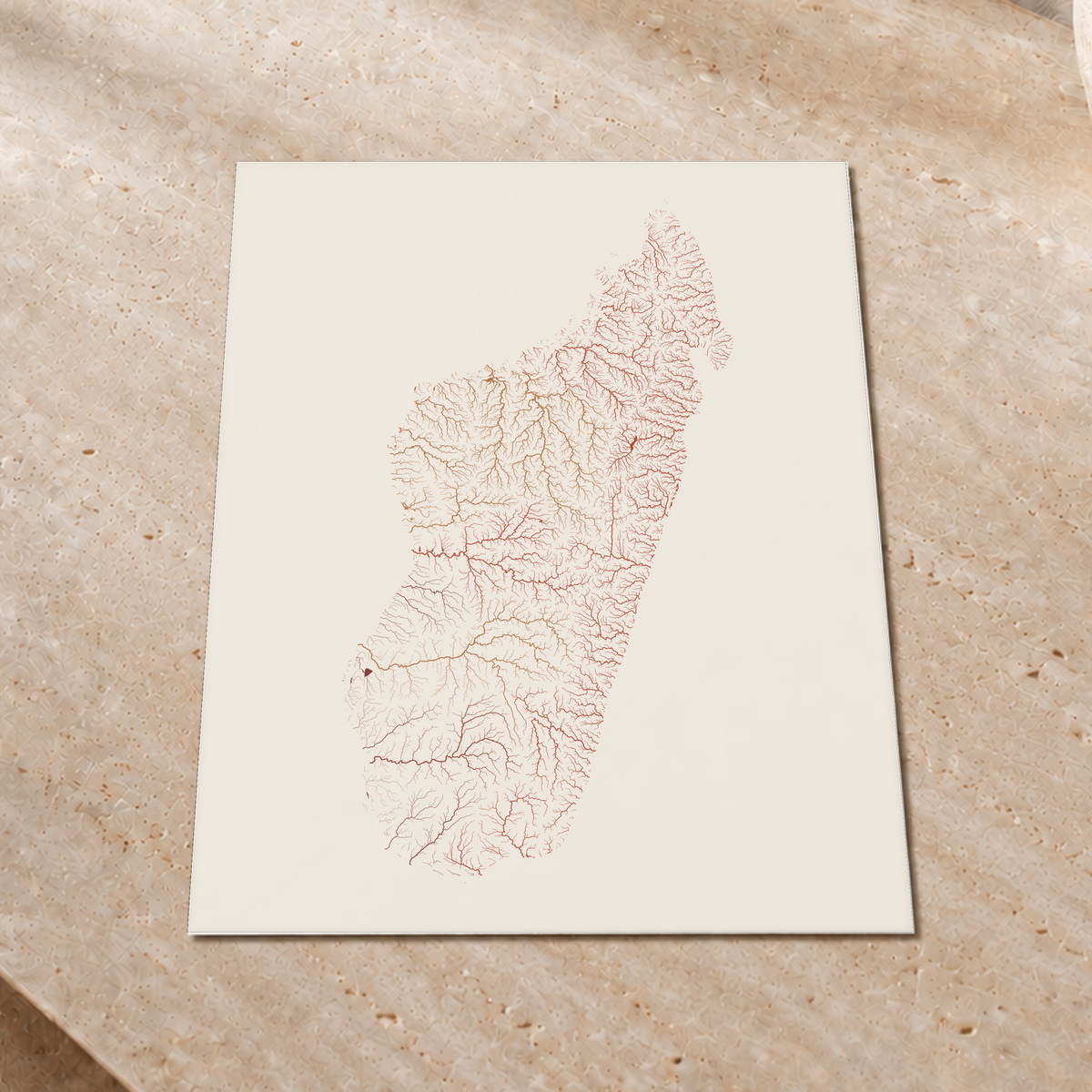 Beautiful Rivers — Madagáscar — Terracota e areia, Impressão fine art · 45 × 60 cm, Sem margem