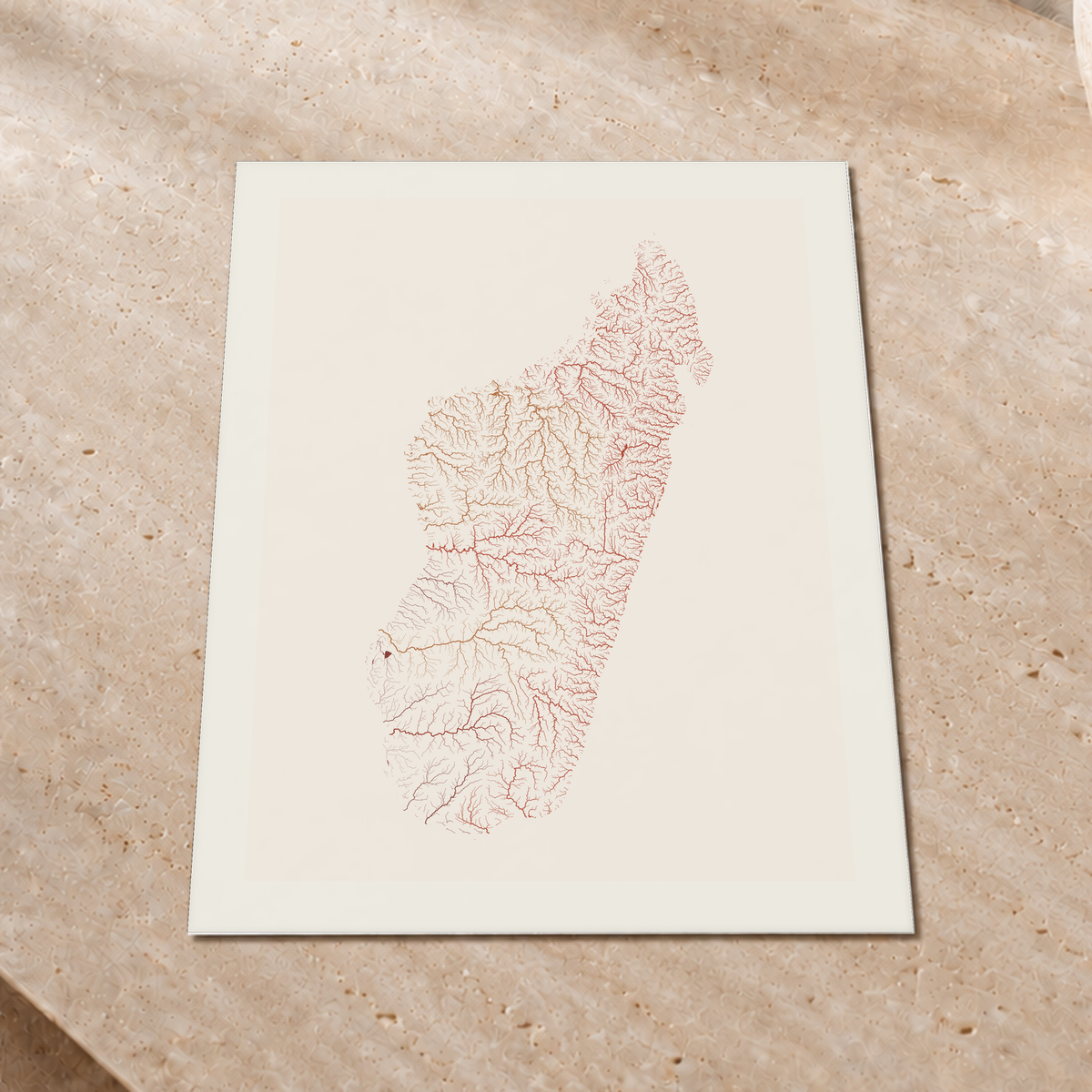 Beautiful Rivers — Madagáscar — Terracota e areia, Impressão fine art · 45 × 60 cm, Margem branca