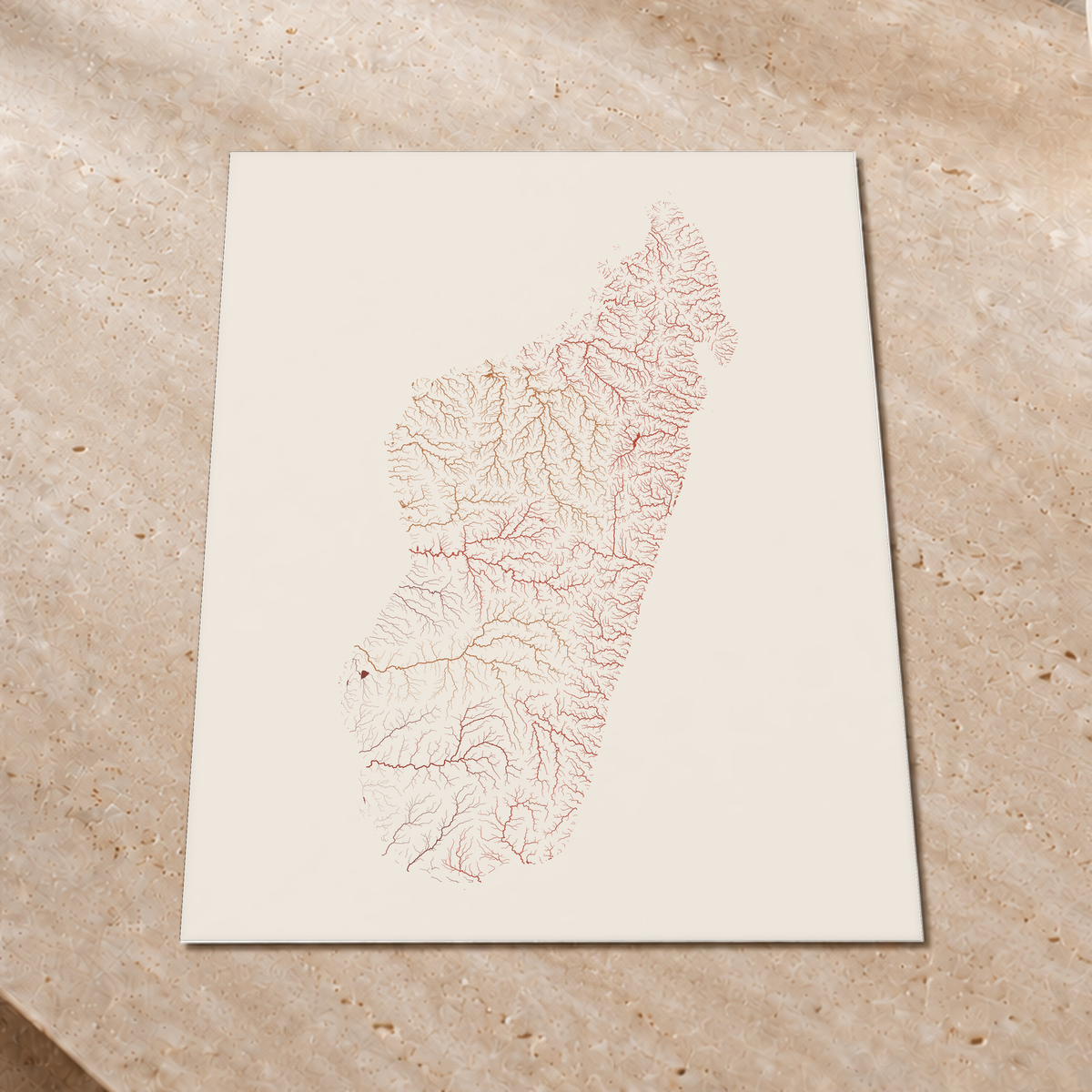 Beautiful Rivers — Madagáscar — Terracota e areia, Impressão fine art · 60 × 80 cm, Sem margem