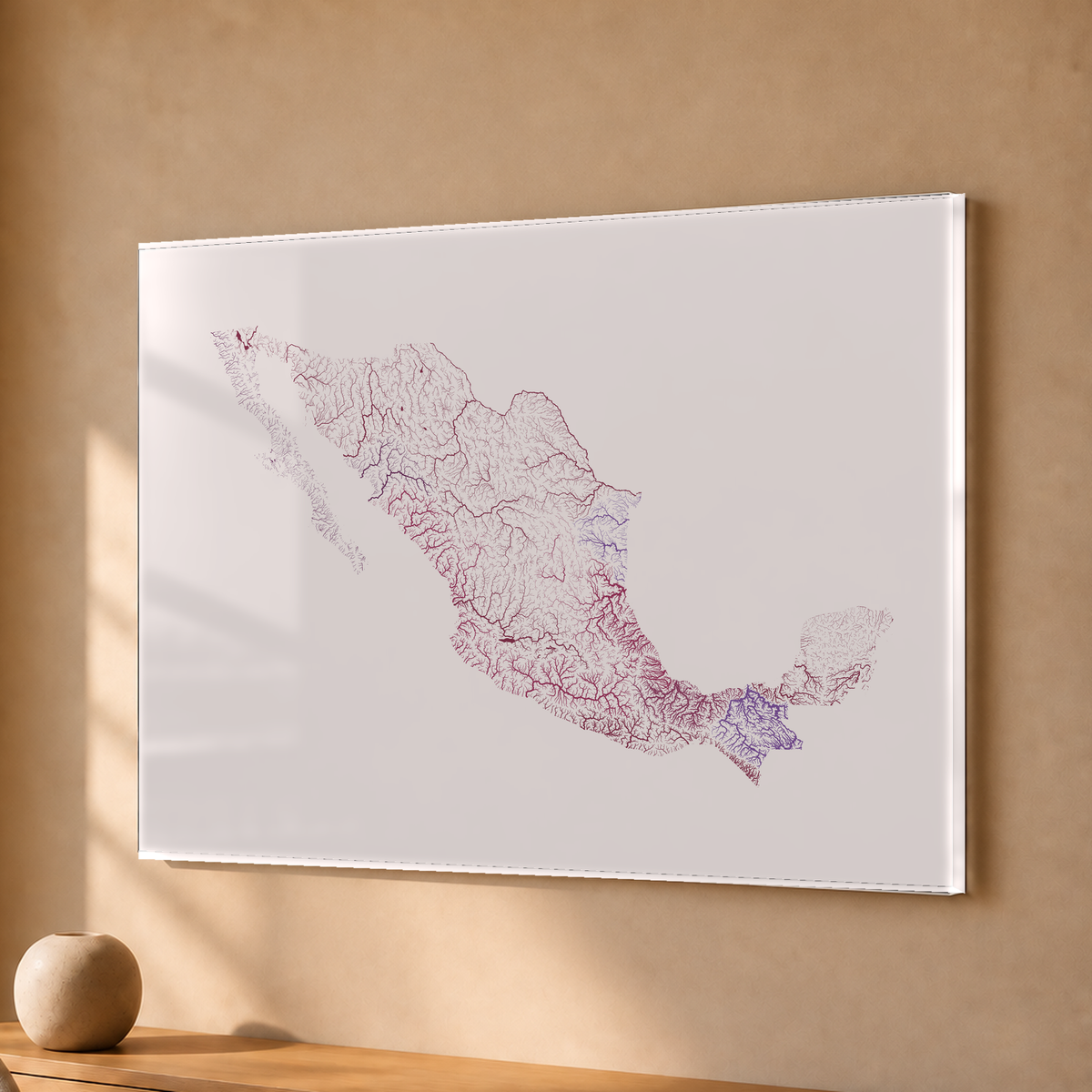 Beautiful Rivers — México — Ameixa e rosé, Acrílico · 30 × 40 cm, Sem margem