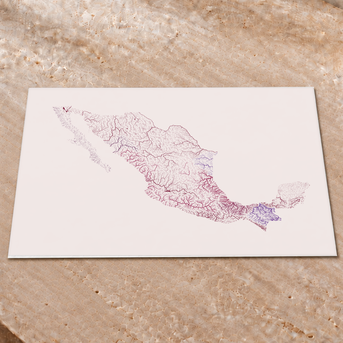 Beautiful Rivers — México — Ameixa e rosé, Impressão fine art · 60 × 80 cm, Sem margem