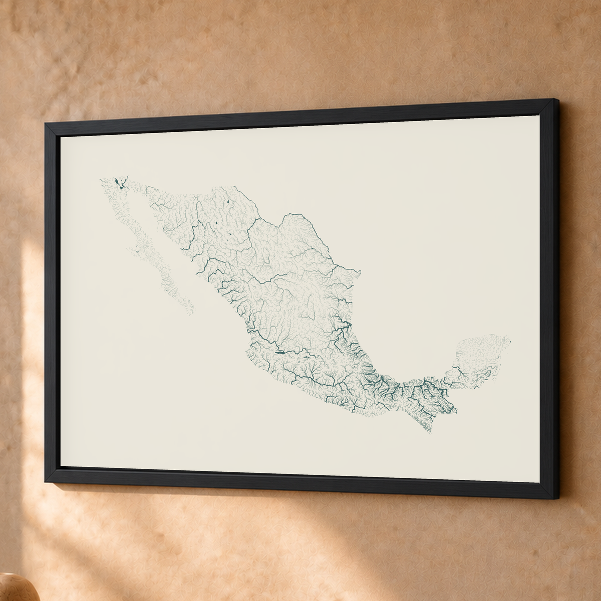 Beautiful Rivers — México — Natural e luminosa, Fine art emoldurado · 45 × 60 cm, Preto · Sem margem