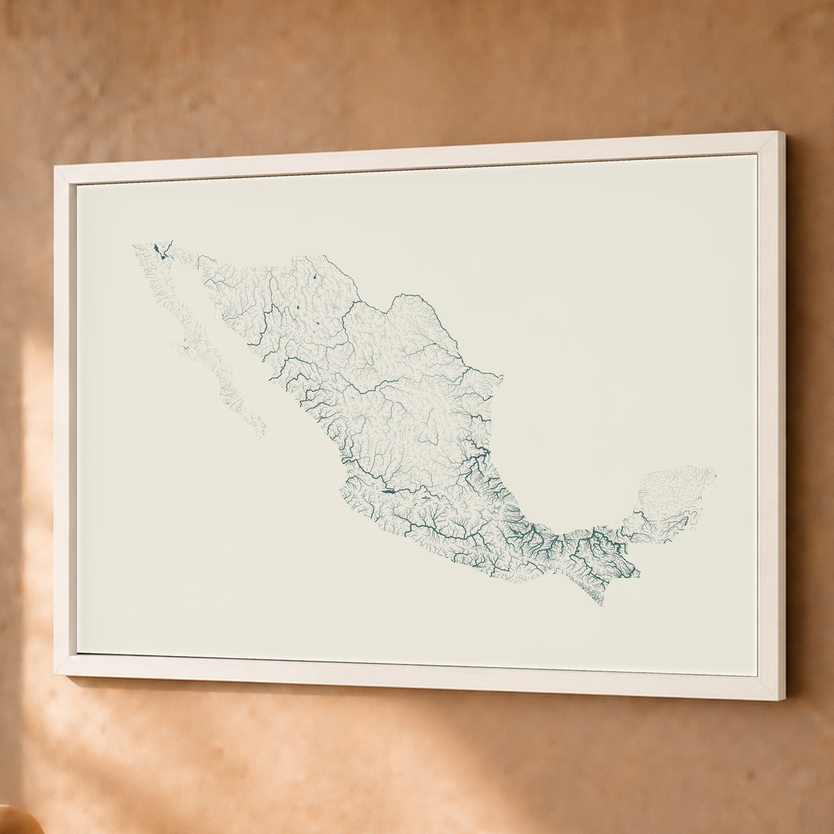 Beautiful Rivers — México — Natural e luminosa, Fine art emoldurado · 60 × 80 cm, Branco · Sem margem