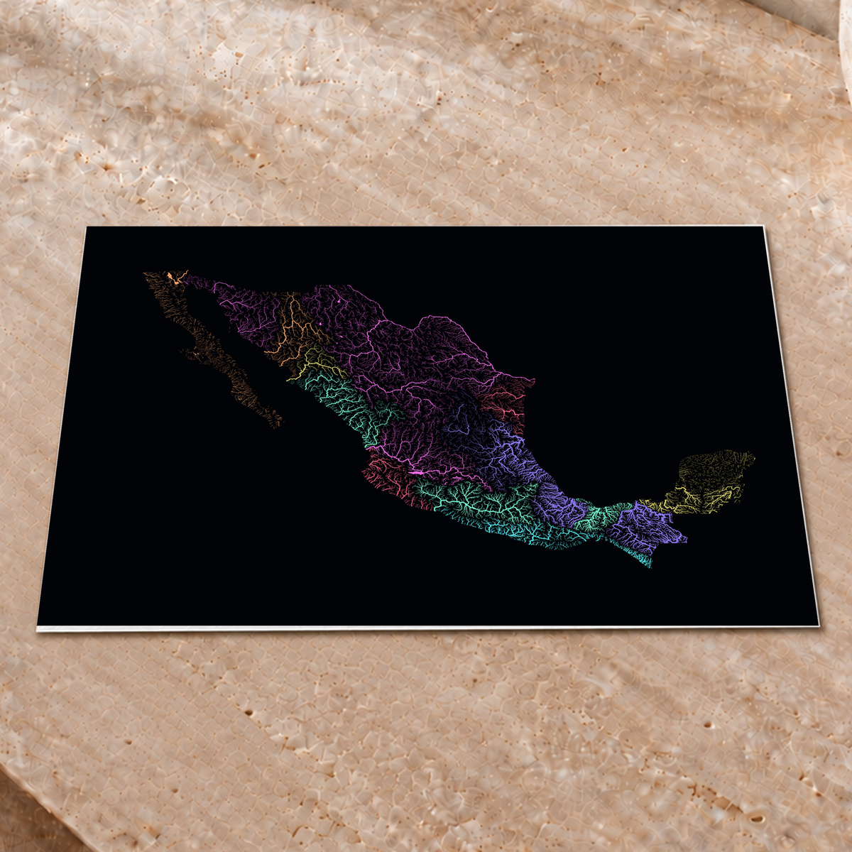 Beautiful Rivers — México — Neon por território, Impressão fine art · 30 × 40 cm, Sem margem