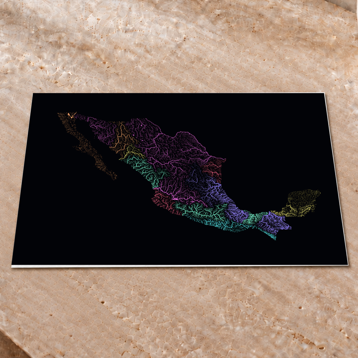 Beautiful Rivers — México — Neon por território, Impressão fine art · 45 × 60 cm, Sem margem