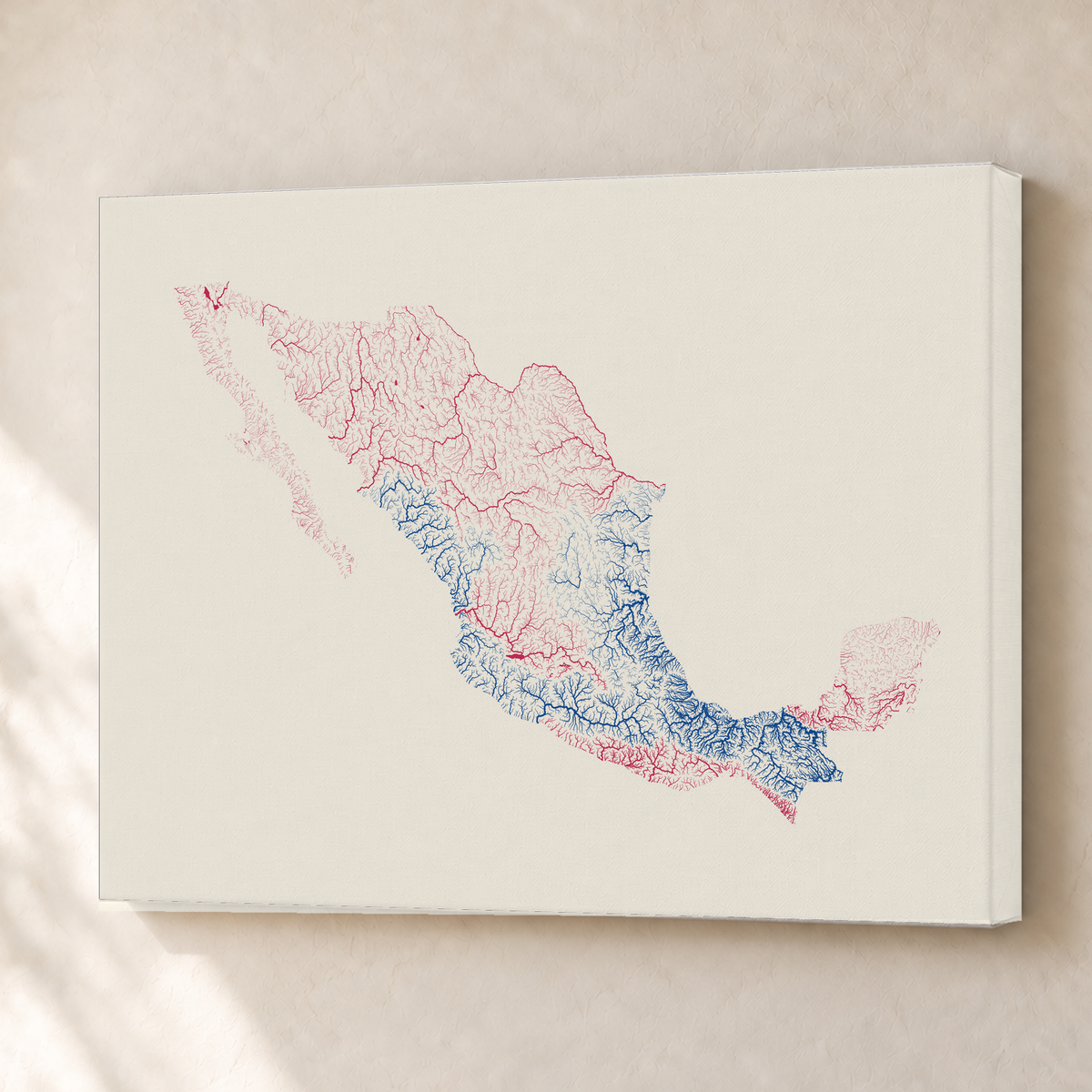 Beautiful Rivers — México — Risografia, Canvas · 45 × 60 cm, Sem margem