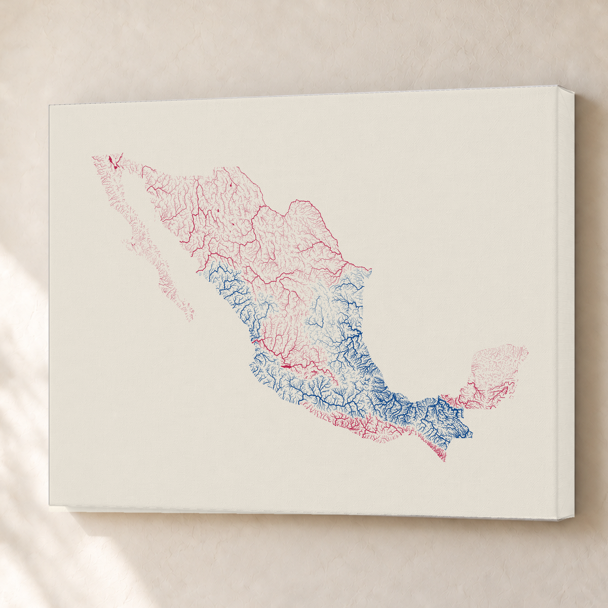 Beautiful Rivers — México — Risografia, Canvas · 60 × 80 cm, Sem margem