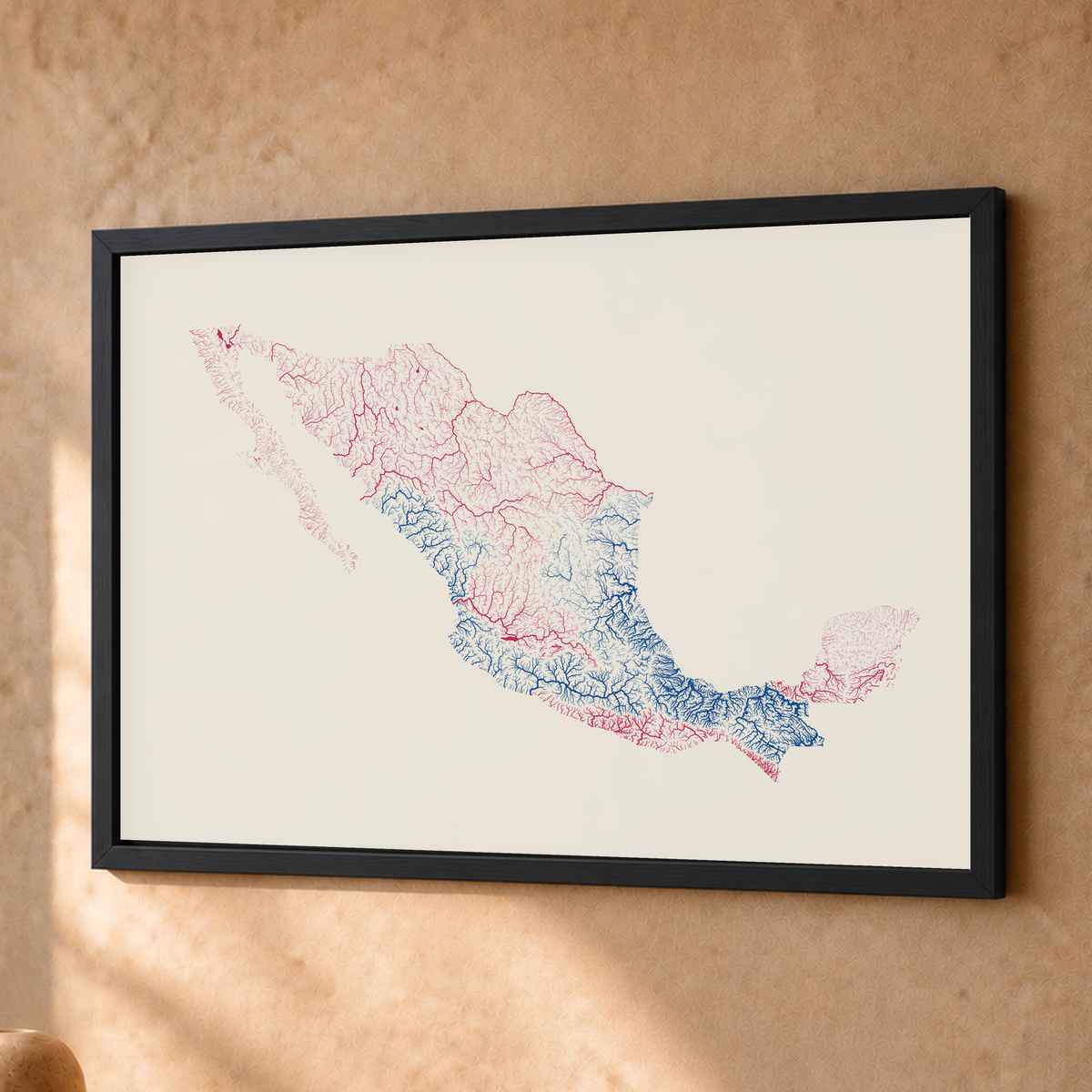Beautiful Rivers — México — Risografia, Fine art emoldurado · 30 × 40 cm, Preto · Sem margem