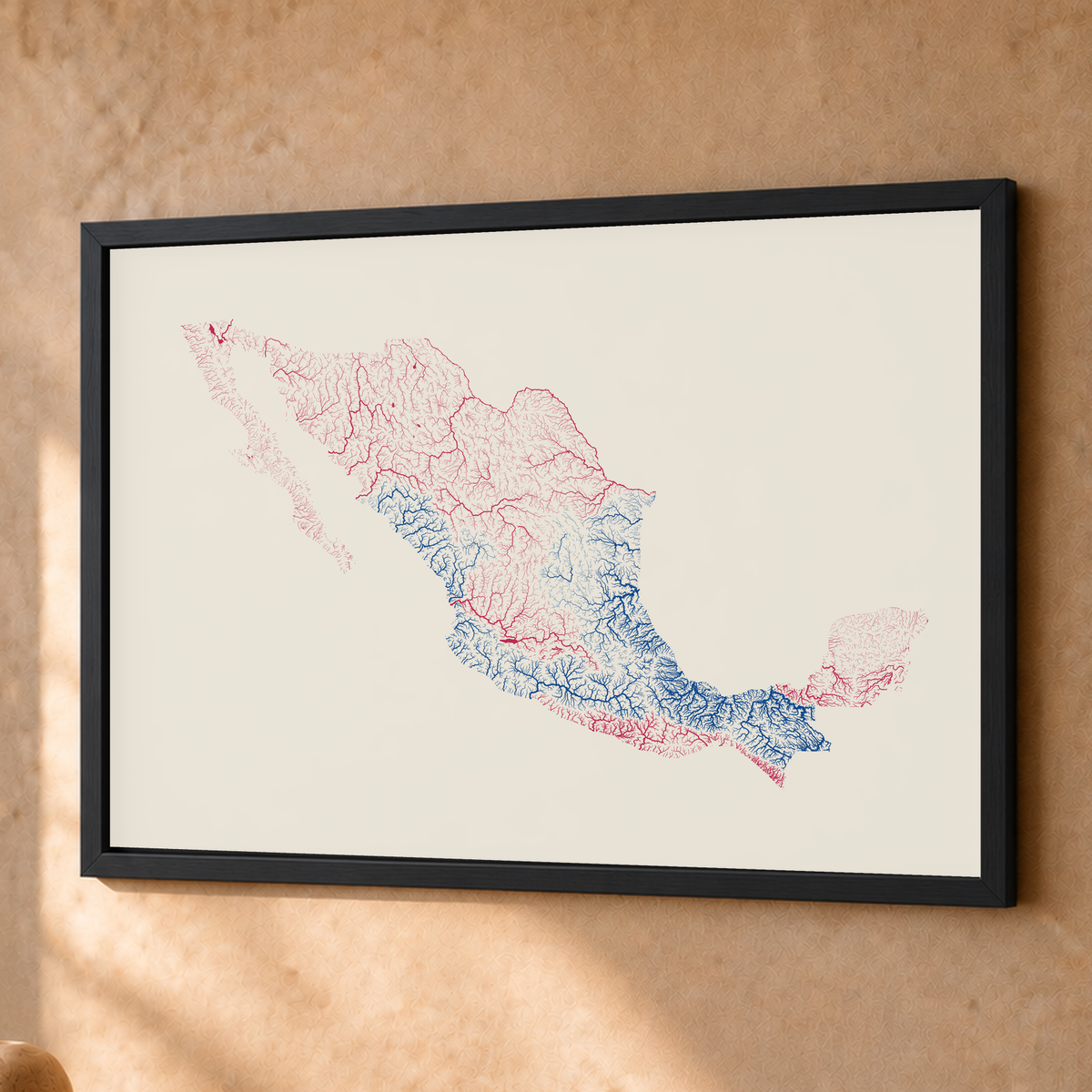 Beautiful Rivers — México — Risografia, Fine art emoldurado · 45 × 60 cm, Preto · Sem margem