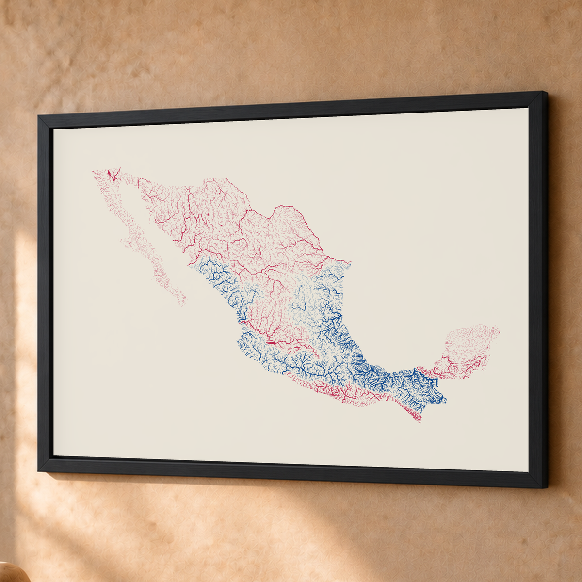 Beautiful Rivers — México — Risografia, Fine art emoldurado · 60 × 80 cm, Preto · Sem margem