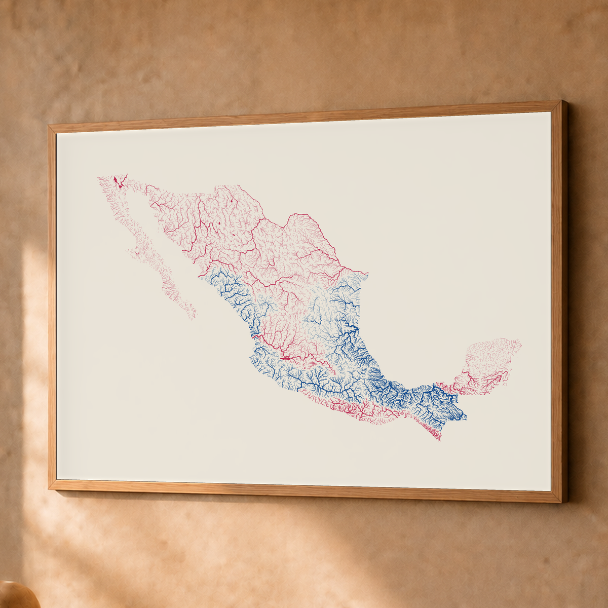 Beautiful Rivers — México — Risografia, Fine art emoldurado · 60 × 80 cm, Natural · Sem margem