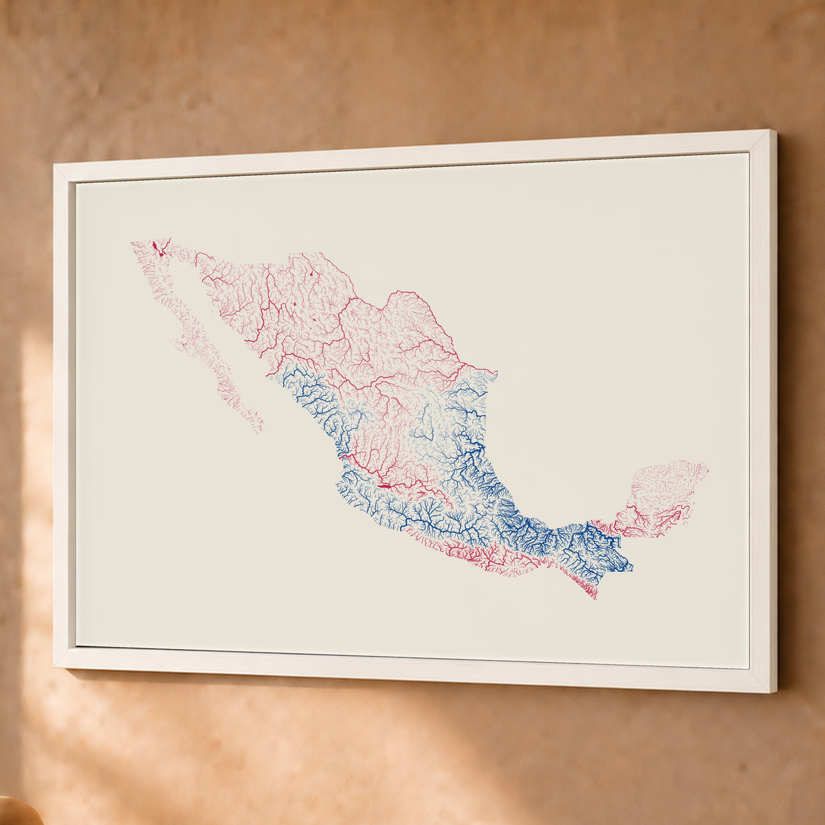 Beautiful Rivers — México — Risografia, Fine art emoldurado · 60 × 80 cm, Branco · Sem margem