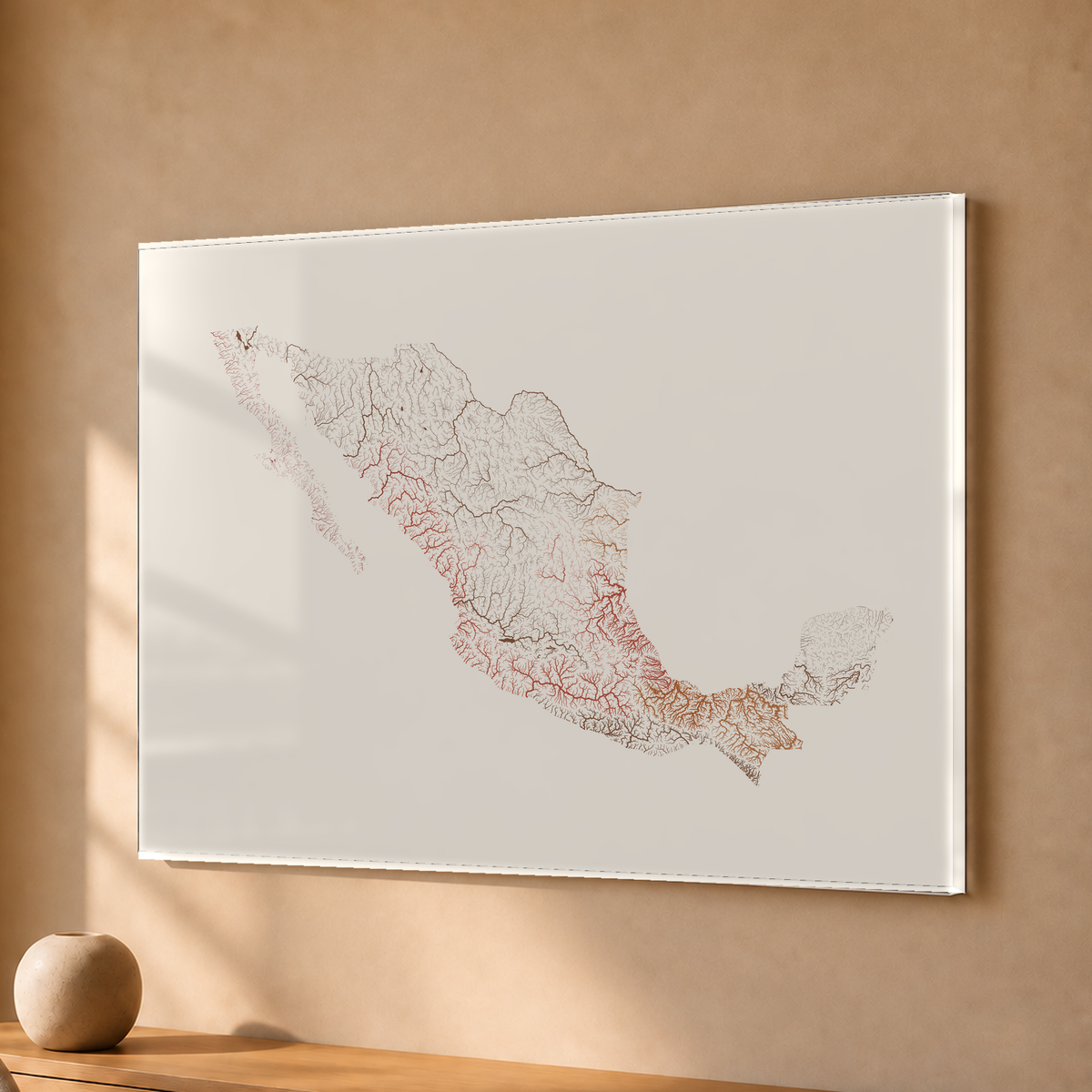 Beautiful Rivers — México — Terracota e areia, Acrílico · 30 × 40 cm, Sem margem