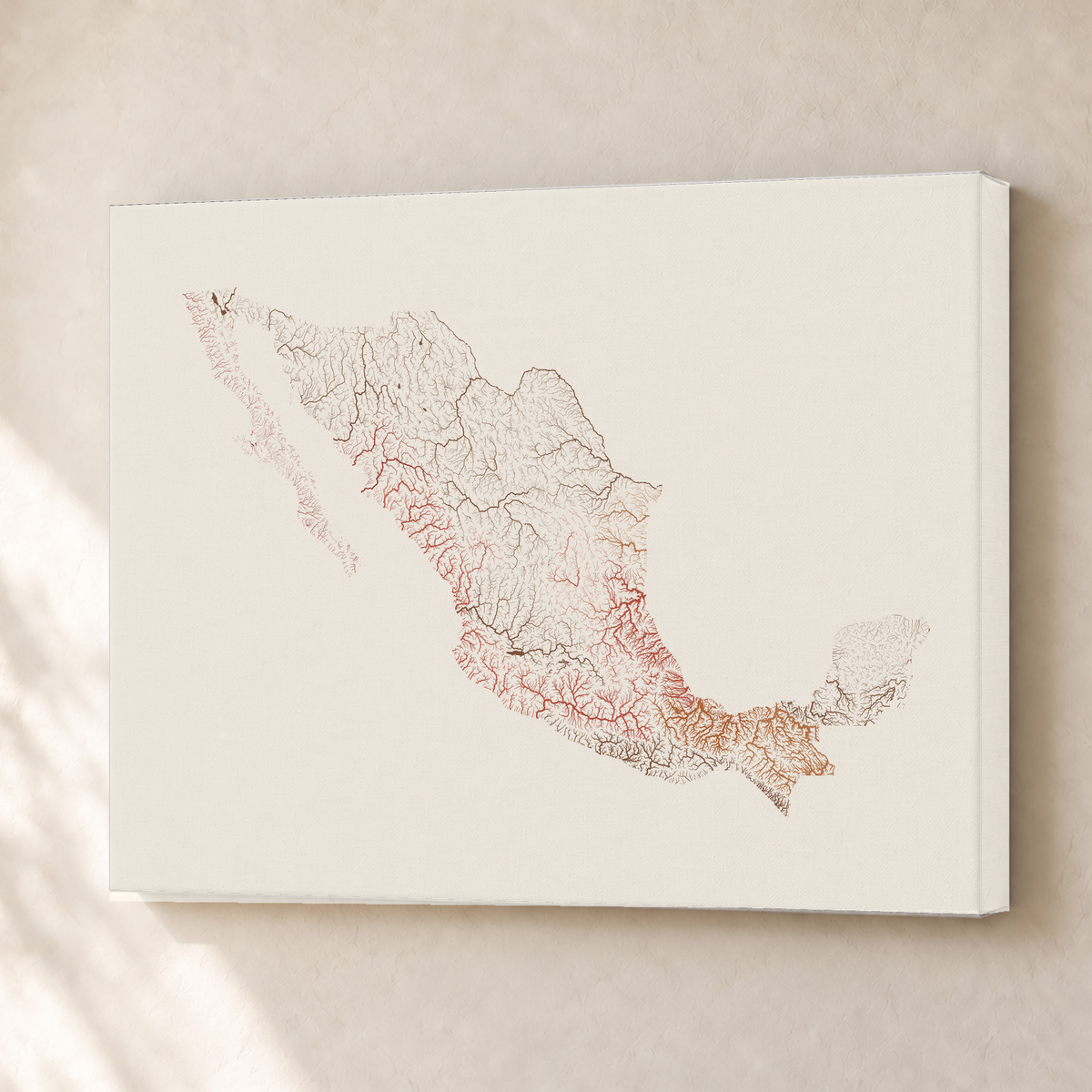 Beautiful Rivers — México — Terracota e areia, Canvas · 30 × 40 cm, Sem margem