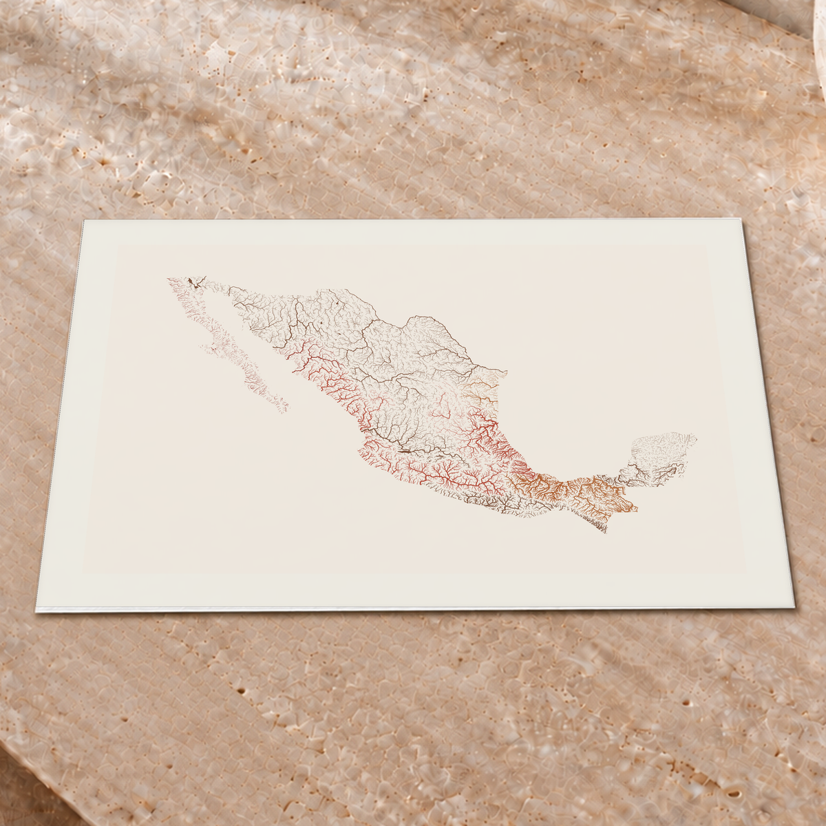 Beautiful Rivers — México — Terracota e areia, Impressão fine art · 30 × 40 cm, Margem branca
