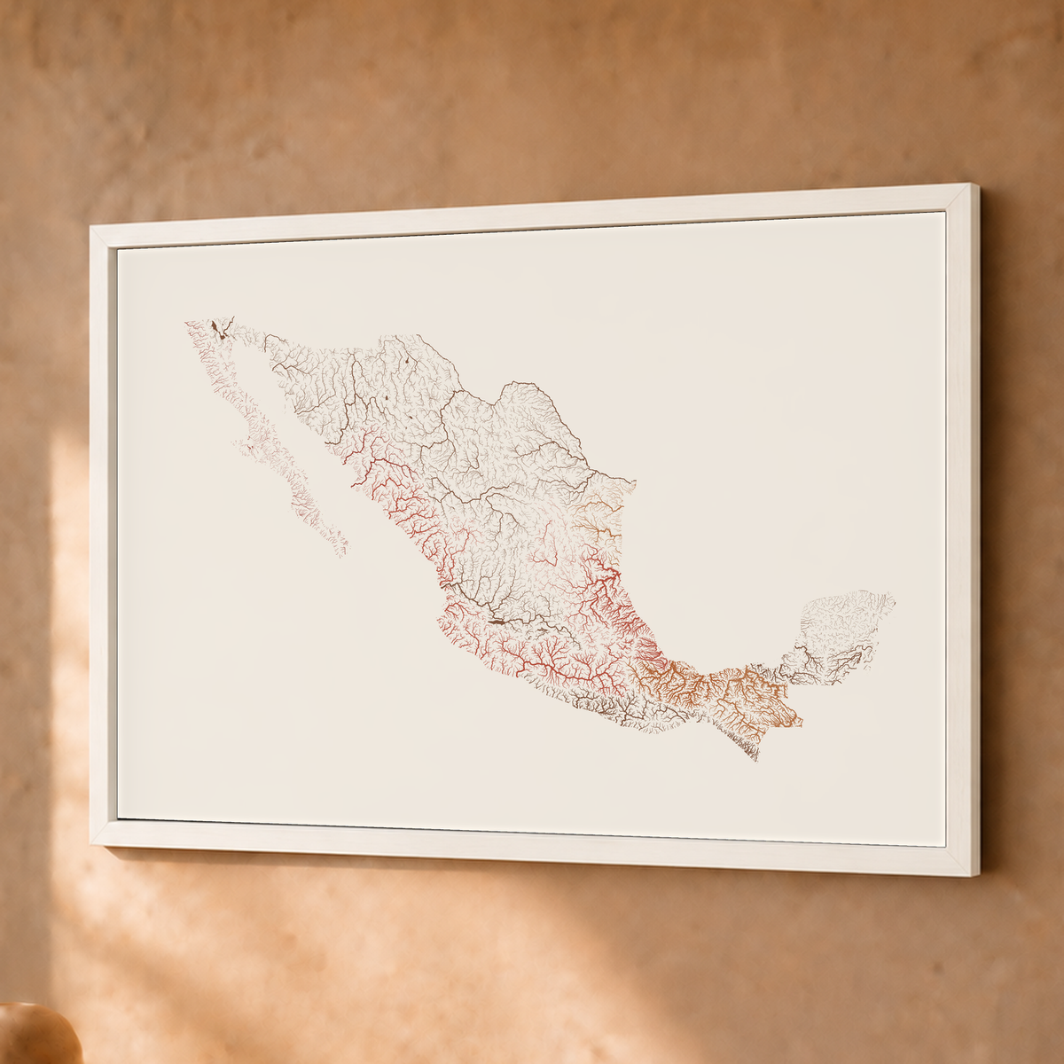 Beautiful Rivers — México — Terracota e areia, Fine art emoldurado · 30 × 40 cm, Branco · Sem margem