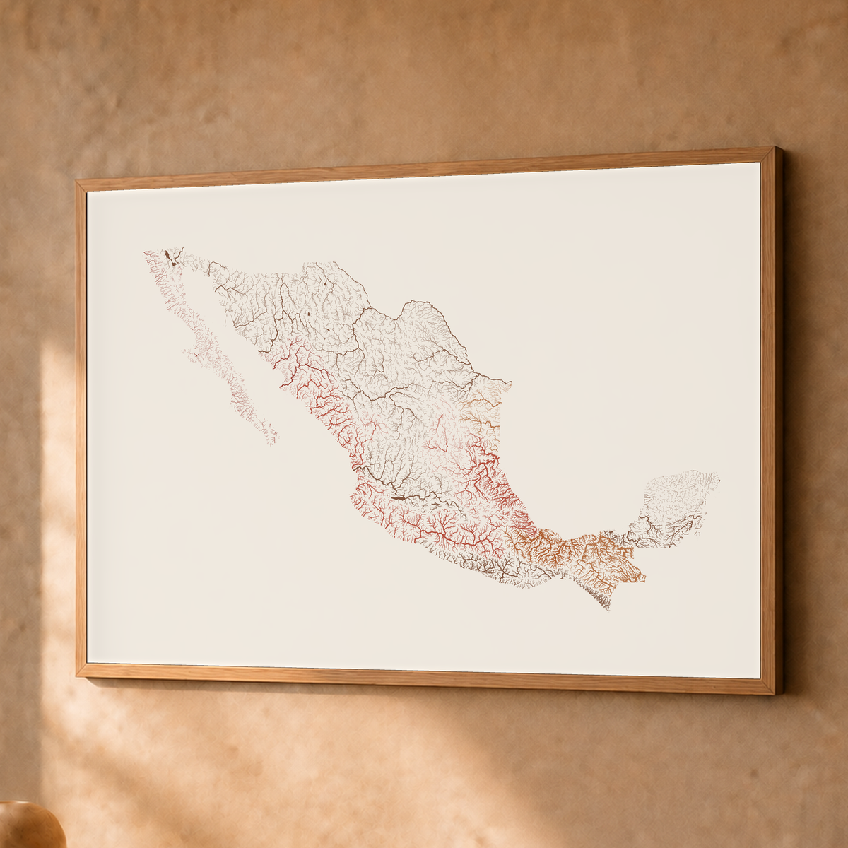 Beautiful Rivers — México — Terracota e areia, Fine art emoldurado · 45 × 60 cm, Natural · Sem margem
