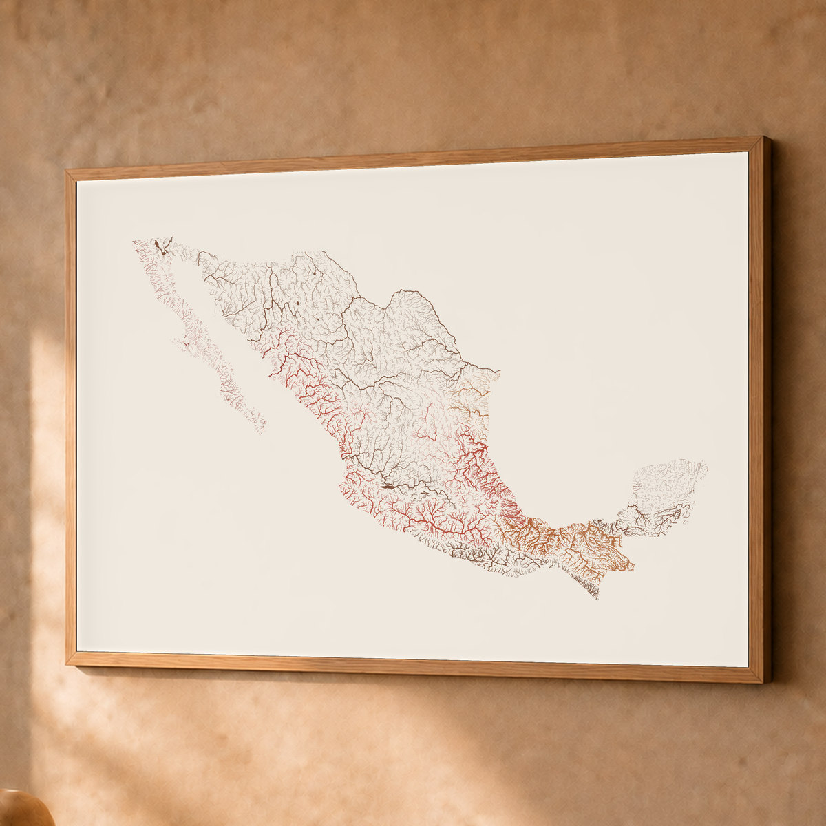 Beautiful Rivers — México — Terracota e areia, Fine art emoldurado · 60 × 80 cm, Natural · Sem margem
