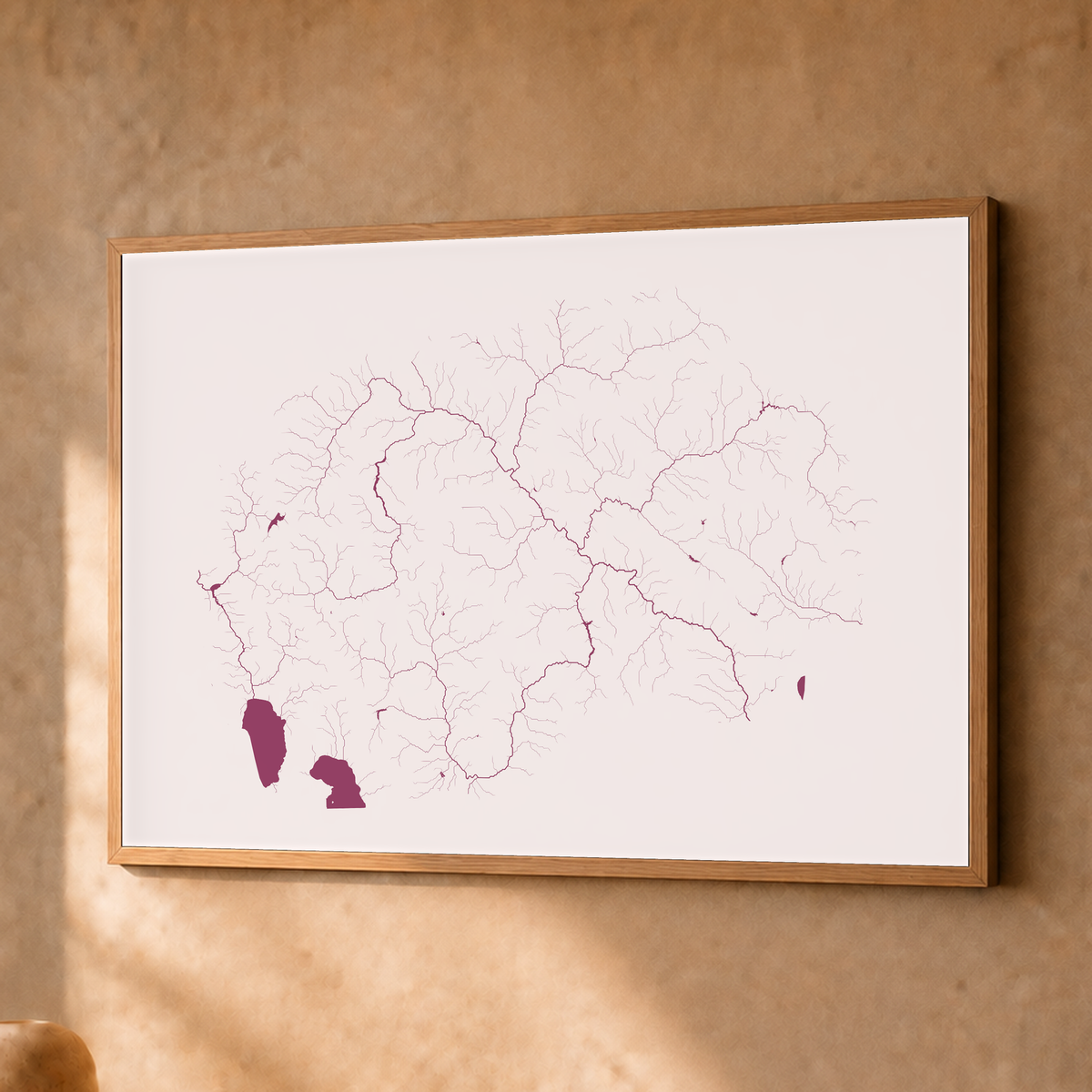 Beautiful Rivers — Macedónia do Norte — Ameixa e rosé, Fine art emoldurado · 30 × 40 cm, Natural · Sem margem