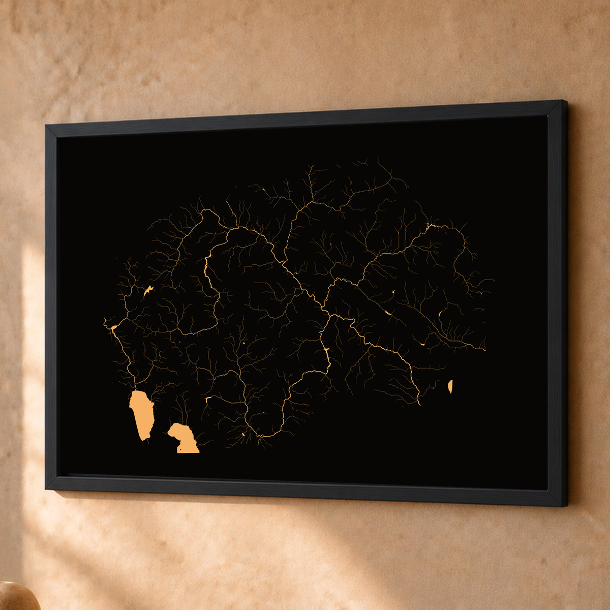 Beautiful Rivers — Macedónia do Norte — Cobre, Fine art emoldurado · 45 × 60 cm, Preto · Sem margem