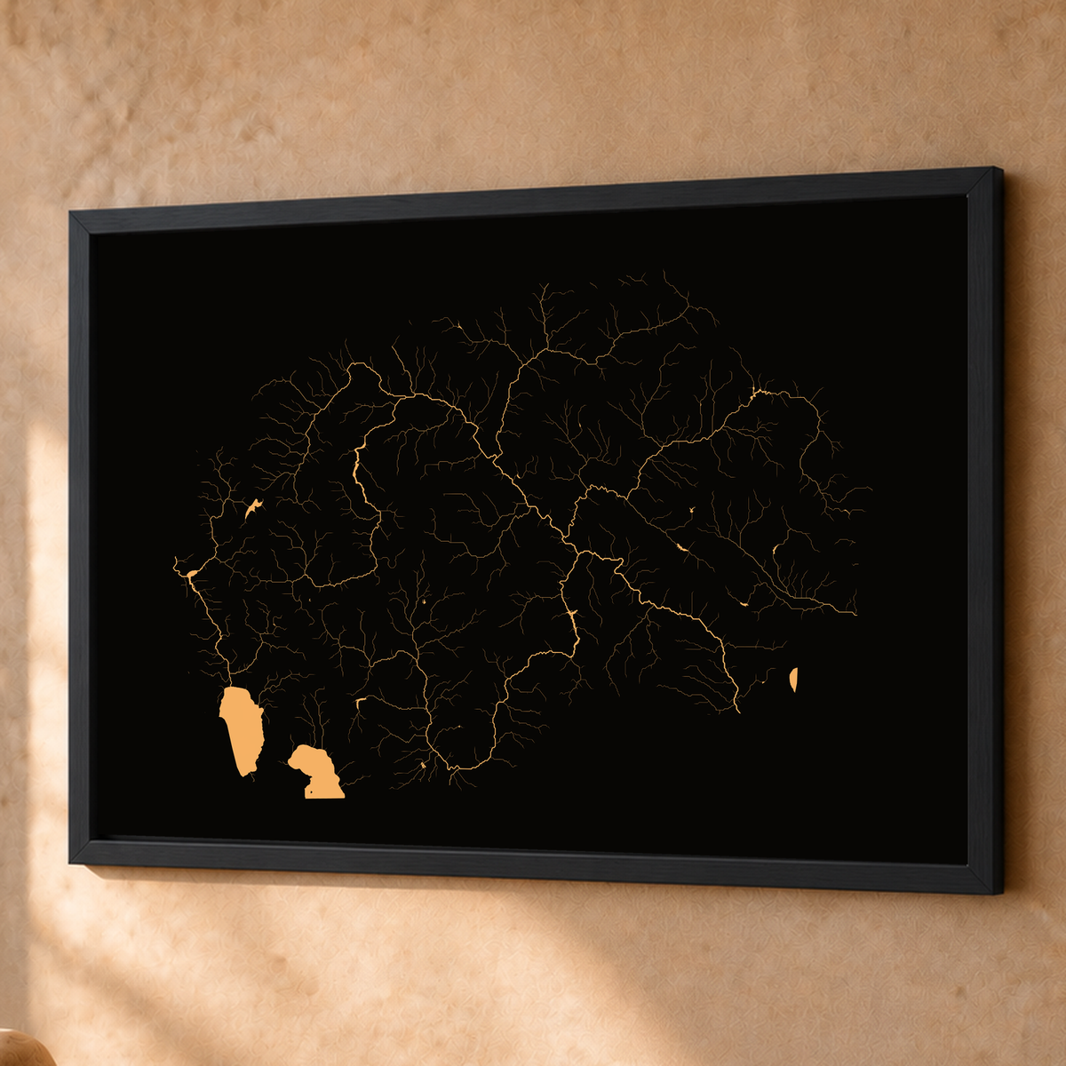 Beautiful Rivers — Macedónia do Norte — Cobre, Fine art emoldurado · 60 × 80 cm, Preto · Sem margem