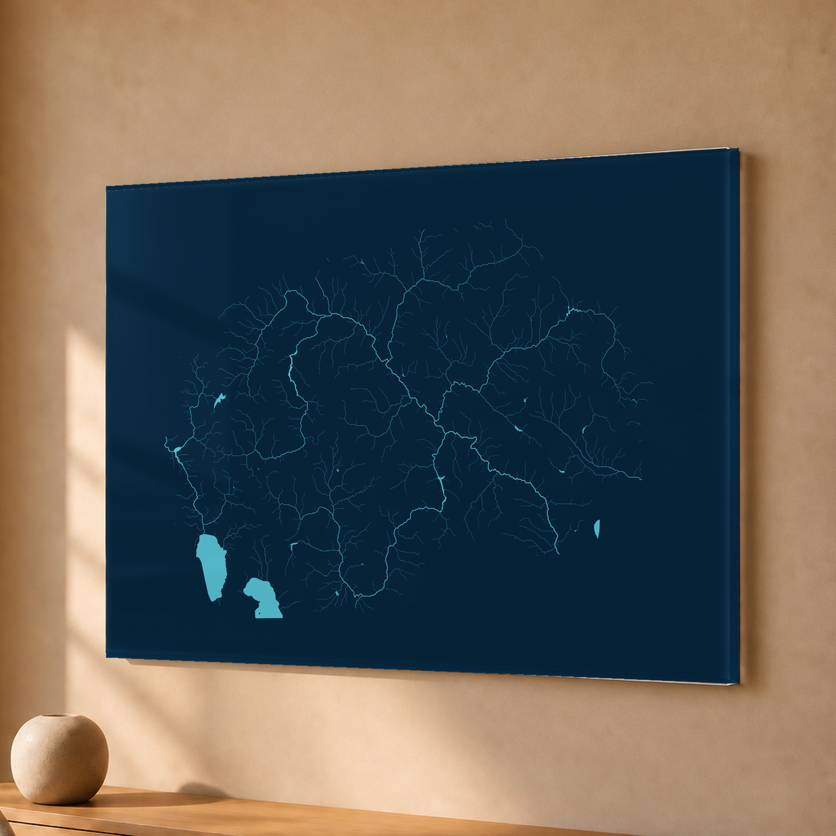 Beautiful Rivers — Macedónia do Norte — Cianotipia, Acrílico · 30 × 40 cm, Sem margem