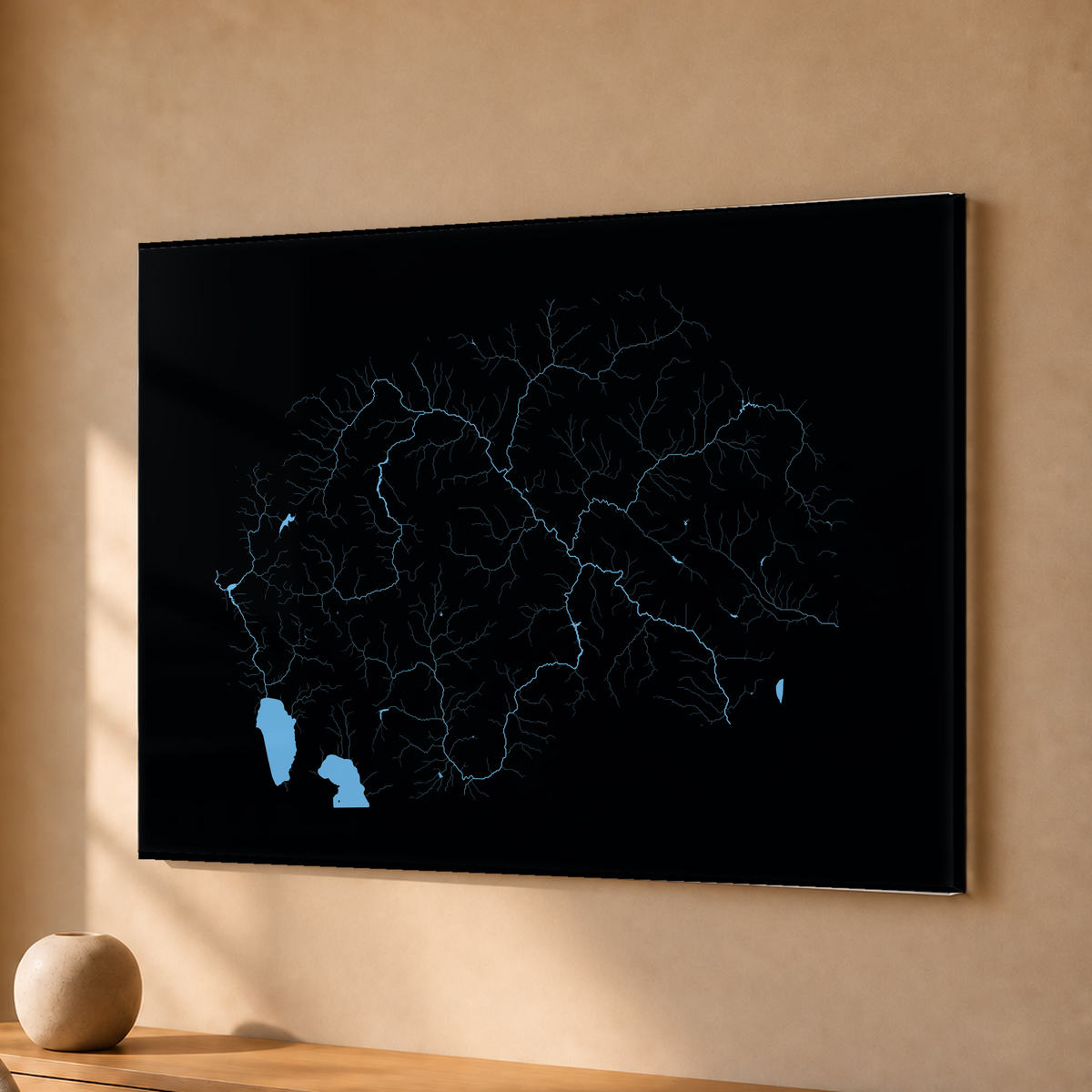 Beautiful Rivers — Macedónia do Norte — Neon hidrográfico, Acrílico · 30 × 40 cm, Sem margem
