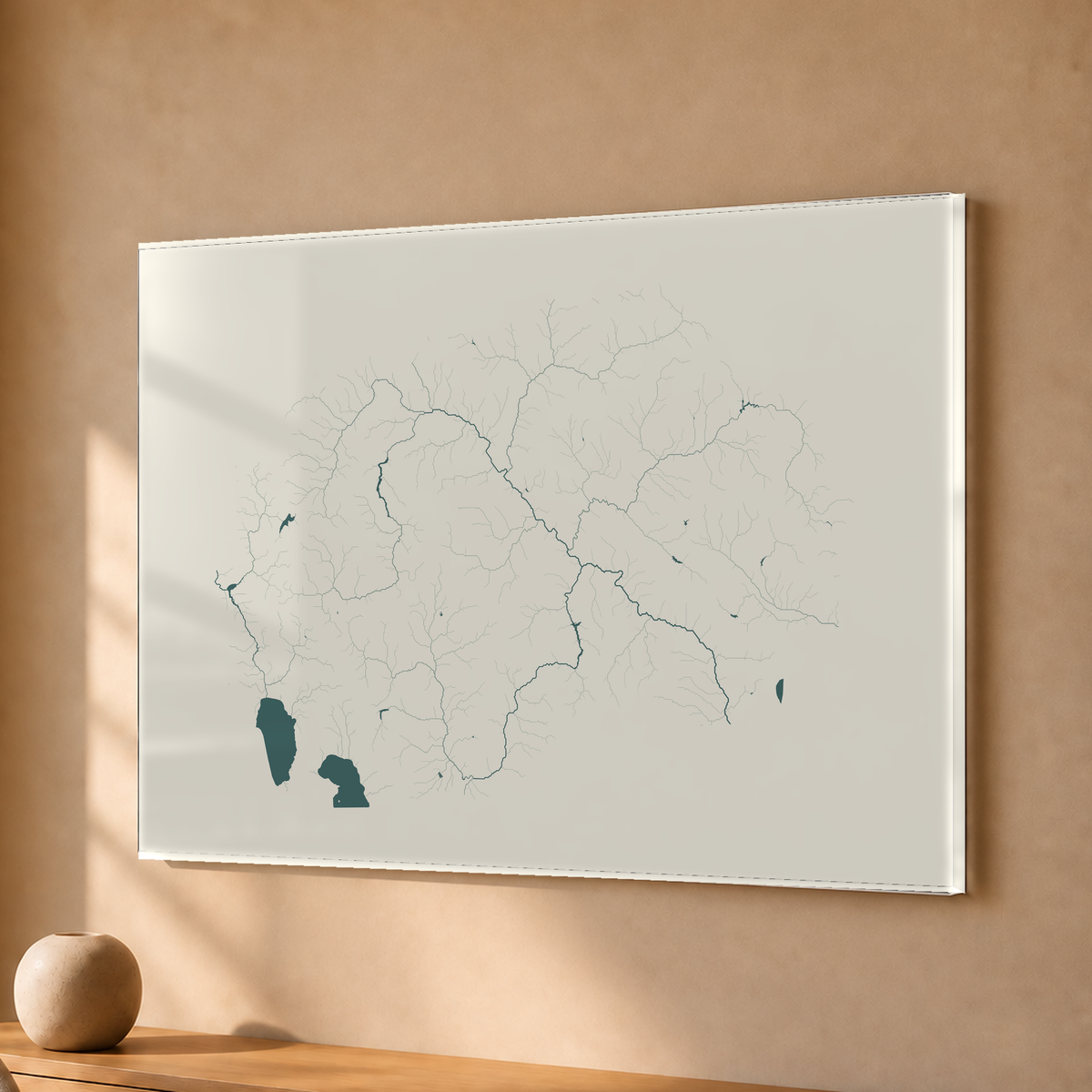 Beautiful Rivers — Macedónia do Norte — Natural e luminosa, Acrílico · 30 × 40 cm, Sem margem