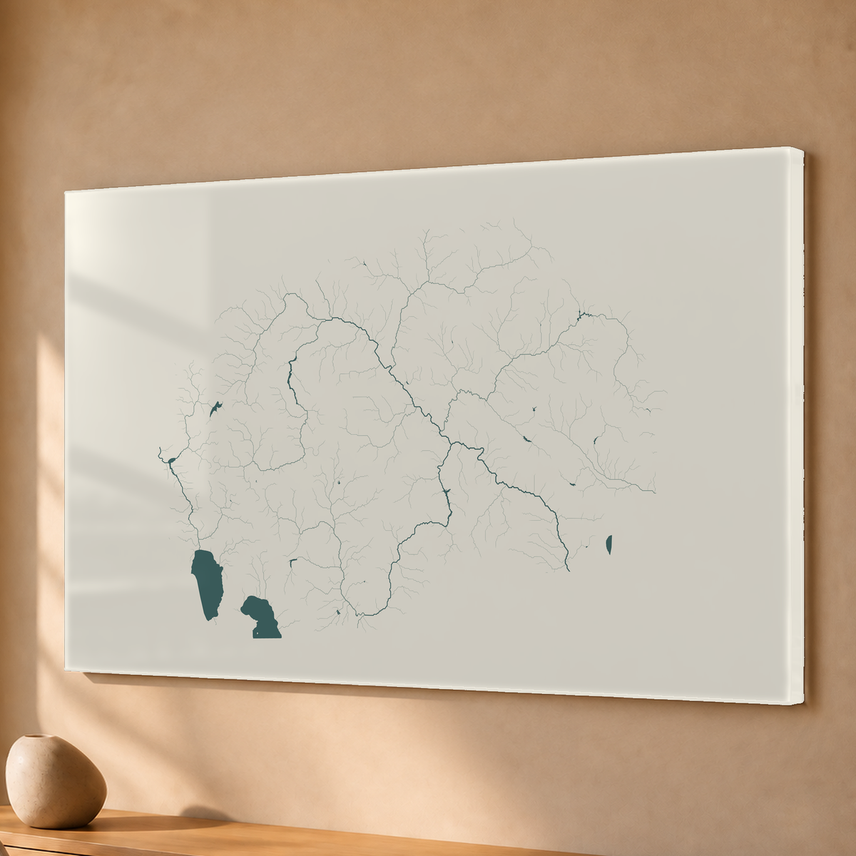 Beautiful Rivers — Macedónia do Norte — Natural e luminosa, Acrílico · 40 × 60 cm, Sem margem