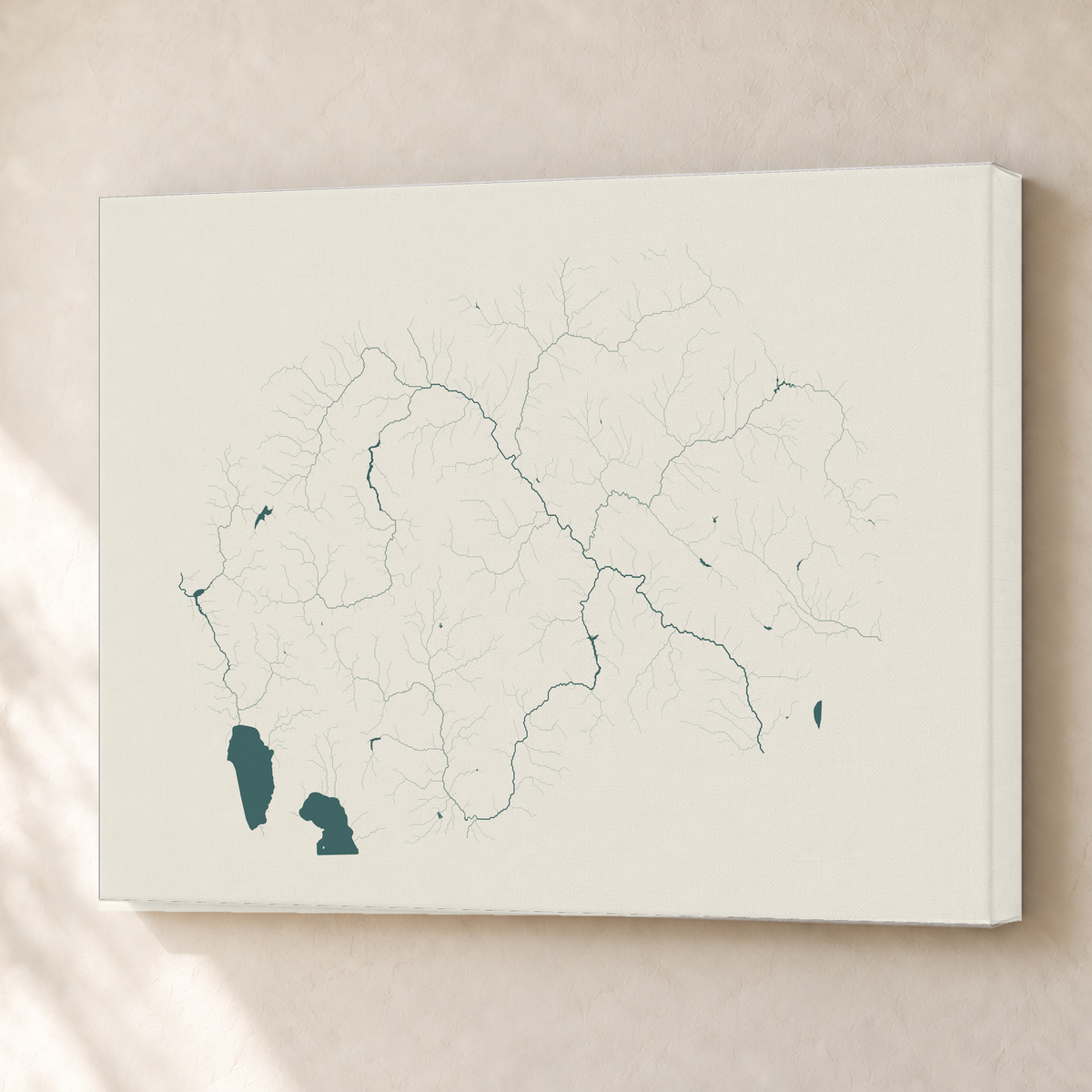 Beautiful Rivers — Macedónia do Norte — Natural e luminosa, Canvas · 45 × 60 cm, Sem margem