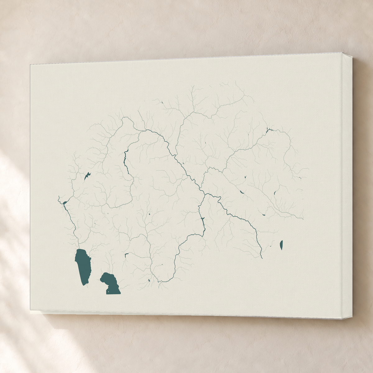 Beautiful Rivers — Macedónia do Norte — Natural e luminosa, Canvas · 60 × 80 cm, Sem margem